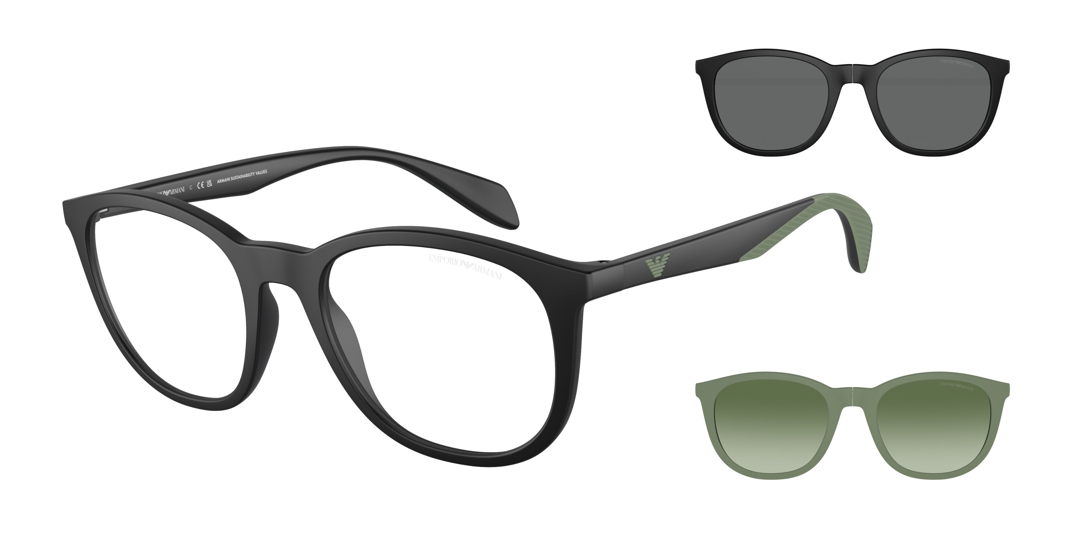 Emporio Armani EA4211 Phantos Sunglasses 50011W-Matte Black 52-145-20 - Color Map Black