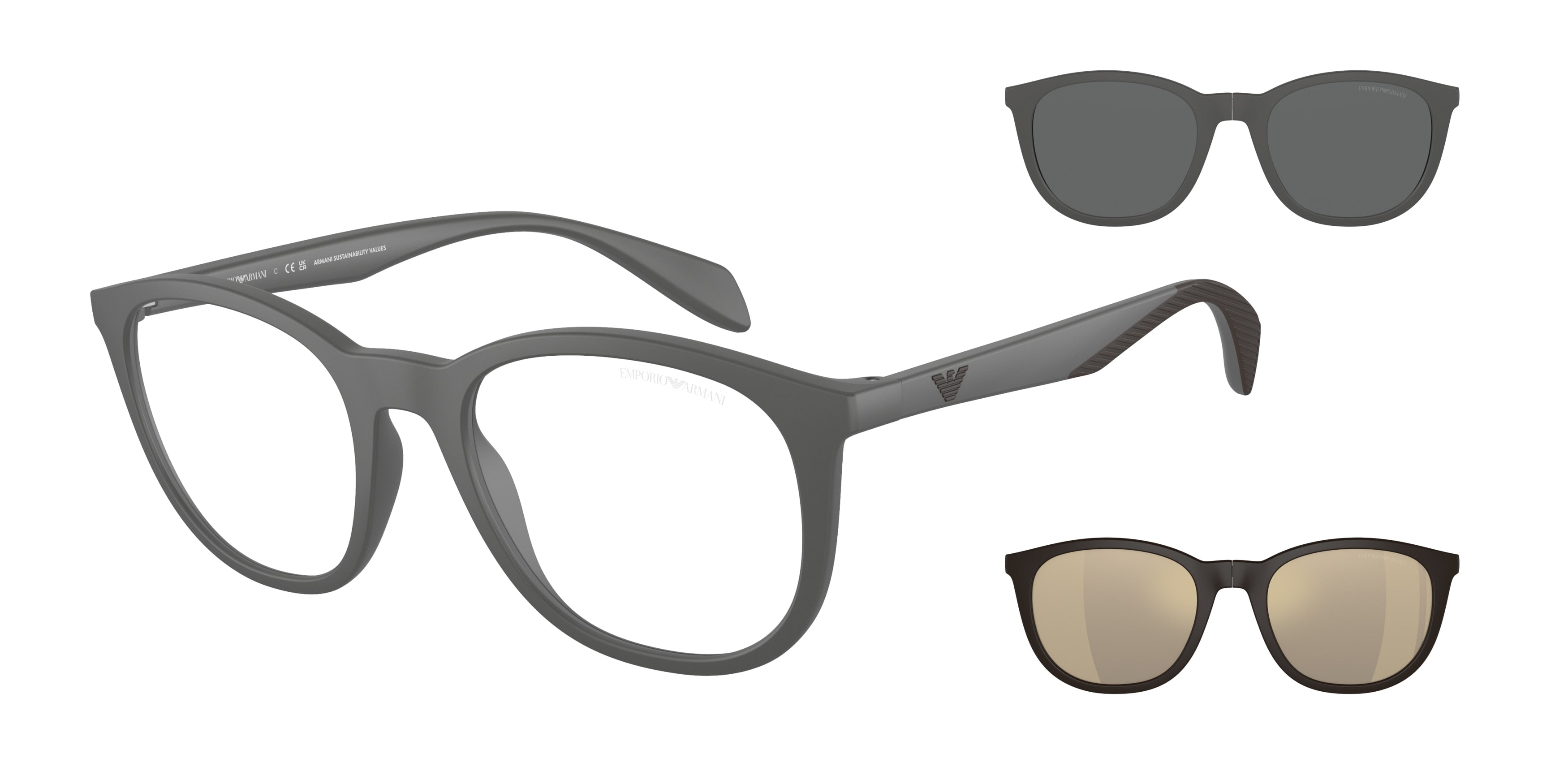 Emporio Armani EA4211 Phantos Sunglasses 51261W-Matte Grey 52-145-20 - Color Map Grey