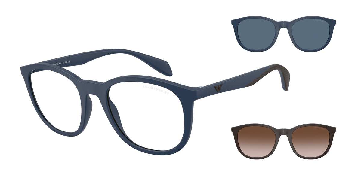 Emporio Armani EA4211 Phantos Sunglasses 61851W-Matte Blue 52-145-20 - Color Map Blue