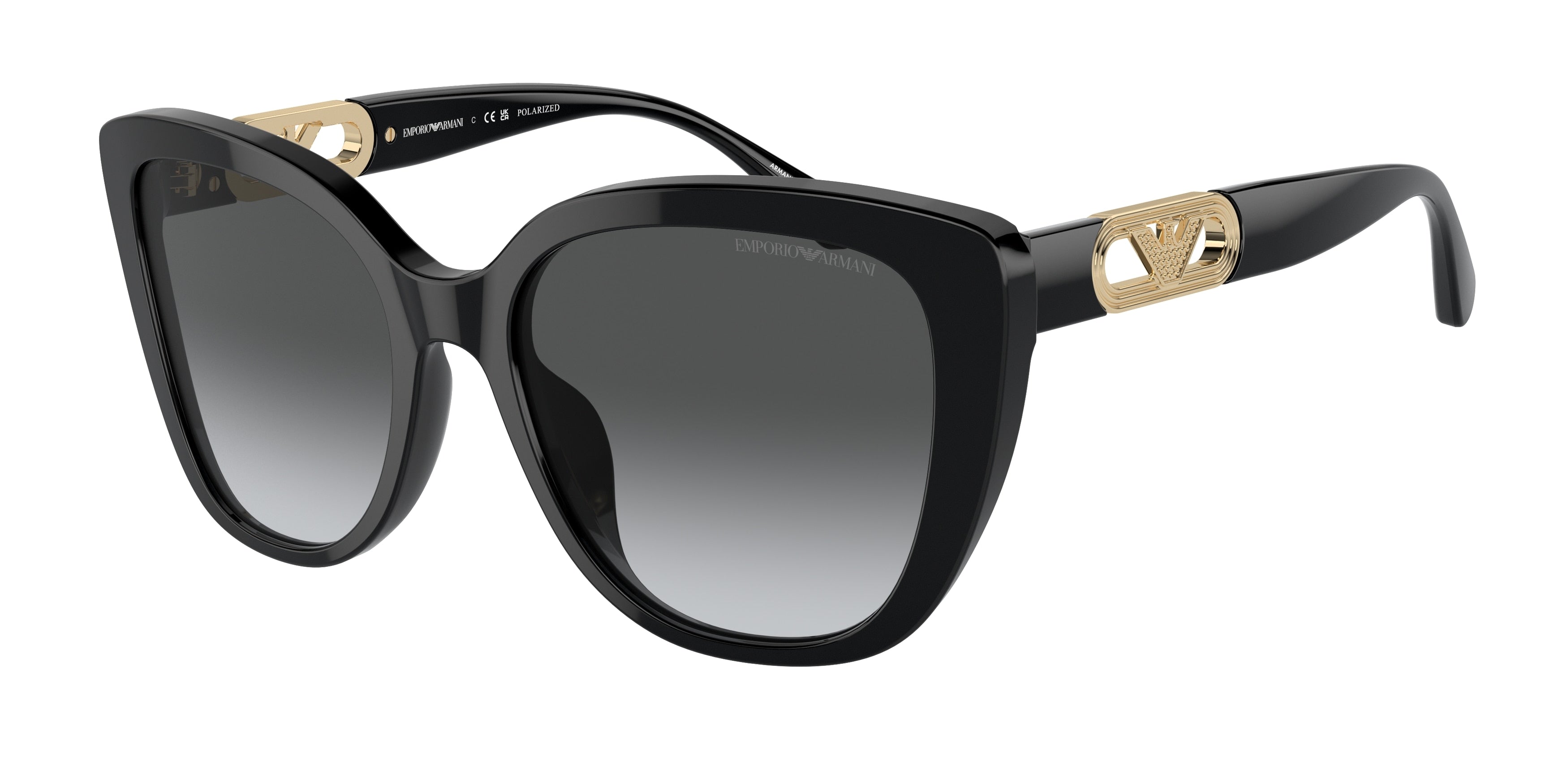 Emporio Armani EA4214U Butterfly Sunglasses 50178G-Shiny Black 54-140-18 - Color Map Black