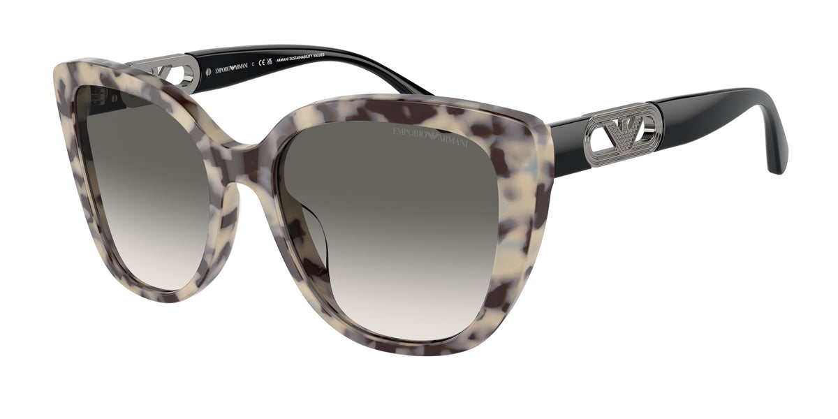 Emporio Armani EA4214U Butterfly Sunglasses 605811-Shiny Havana Cream 54-140-18 - Color Map Brown