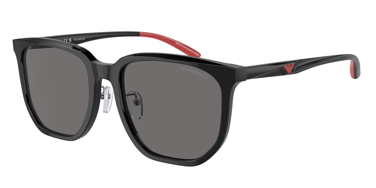 Emporio Armani EA4215D Square Sunglasses 501781-Shiny Black 56-145-19 - Color Map Black