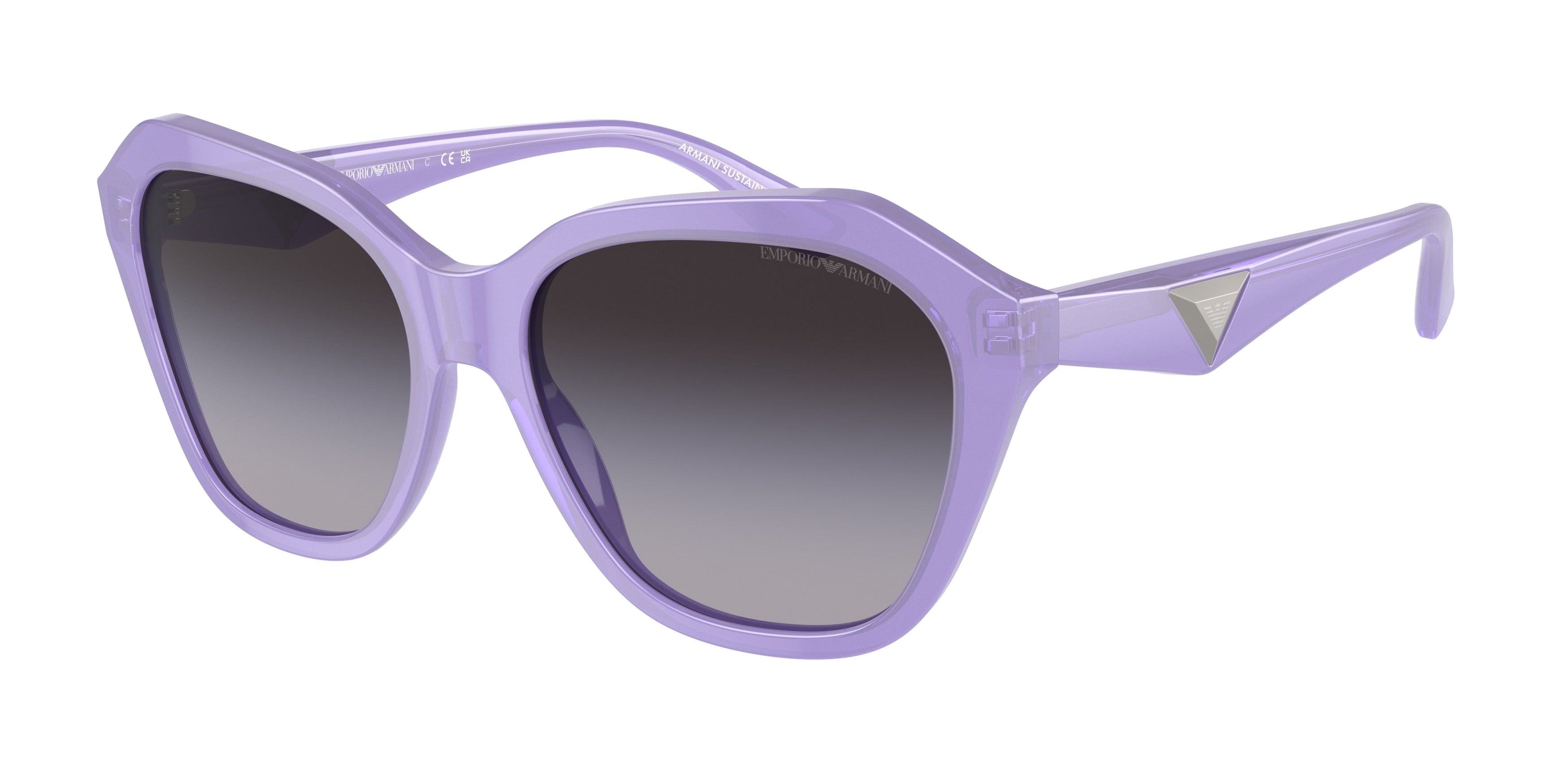Emporio Armani EA4221 Irregular Sunglasses 61178G-Shiny Opaline Violet 56-140-17 - Color Map Violet