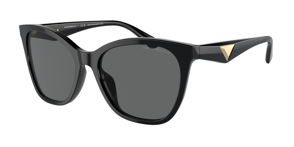 Emporio Armani EA4222U Butterfly Sunglasses 501787-Shiny Black 56-140-18 - Color Map Black