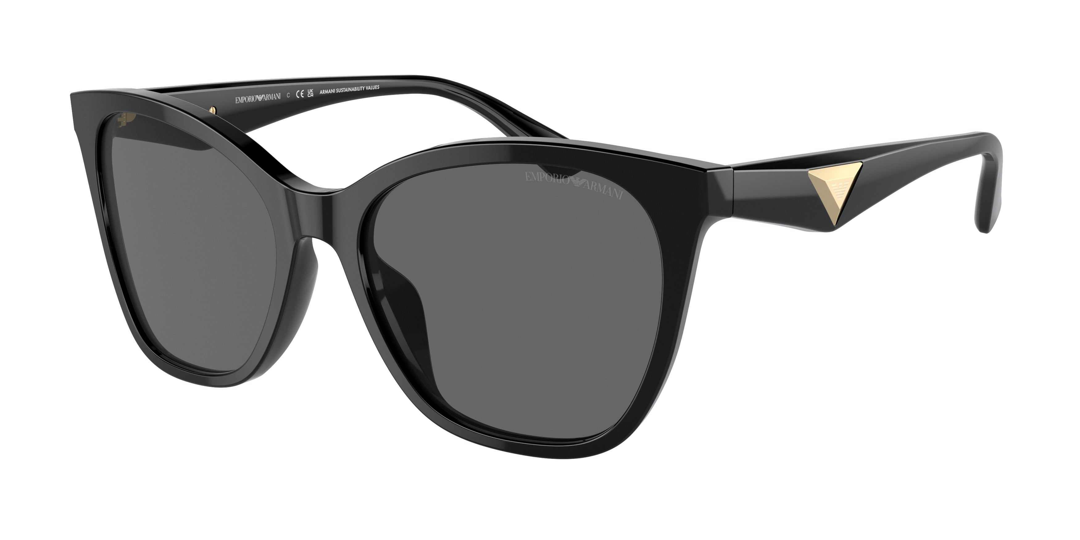 Emporio Armani EA4222U Butterfly Sunglasses 501787-Shiny Black 56-140-18 - Color Map Black