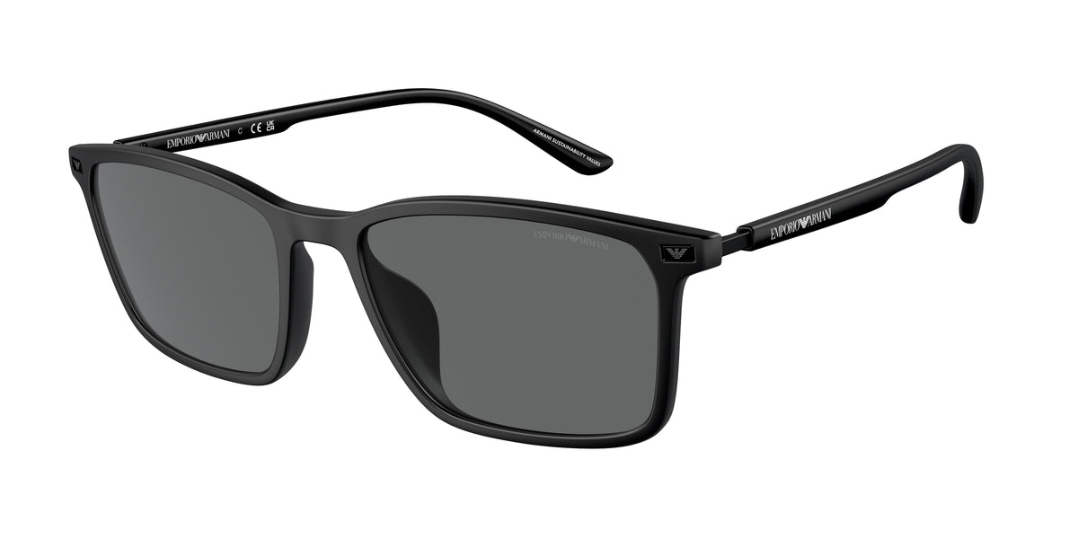 Emporio Armani EA4223U Rectangle Sunglasses 500187-Matte Black 56-145-18 - Color Map Black