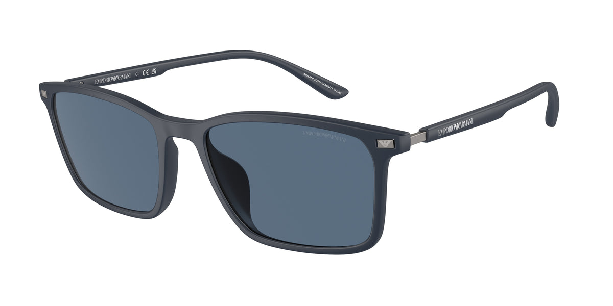 Emporio Armani EA4223U Rectangle Sunglasses 508880-Matte Blue 56-145-18 - Color Map Blue