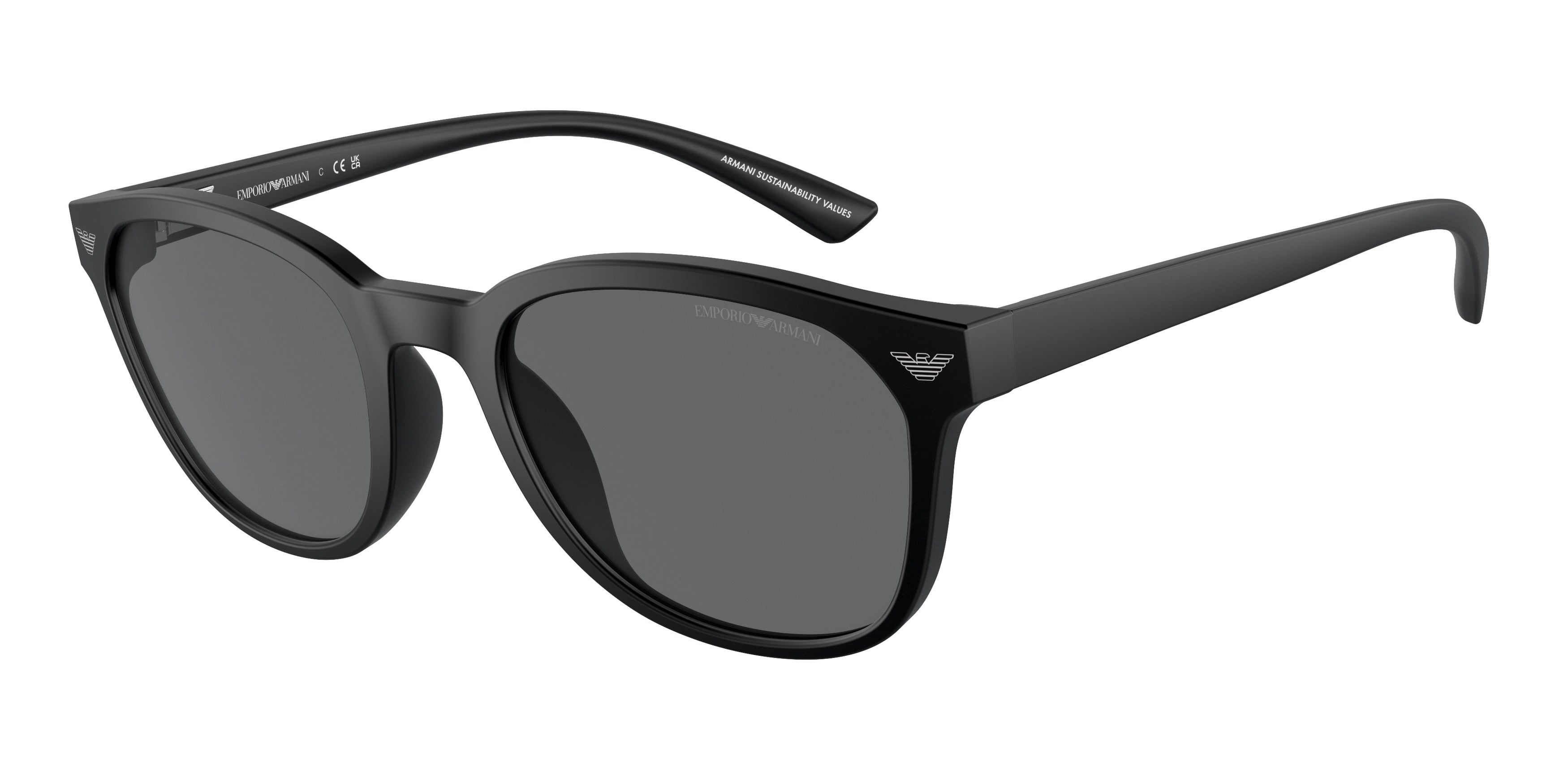 Emporio Armani EA4225U Phantos Sunglasses 500187-Matte Black 53-145-20 - Color Map Black