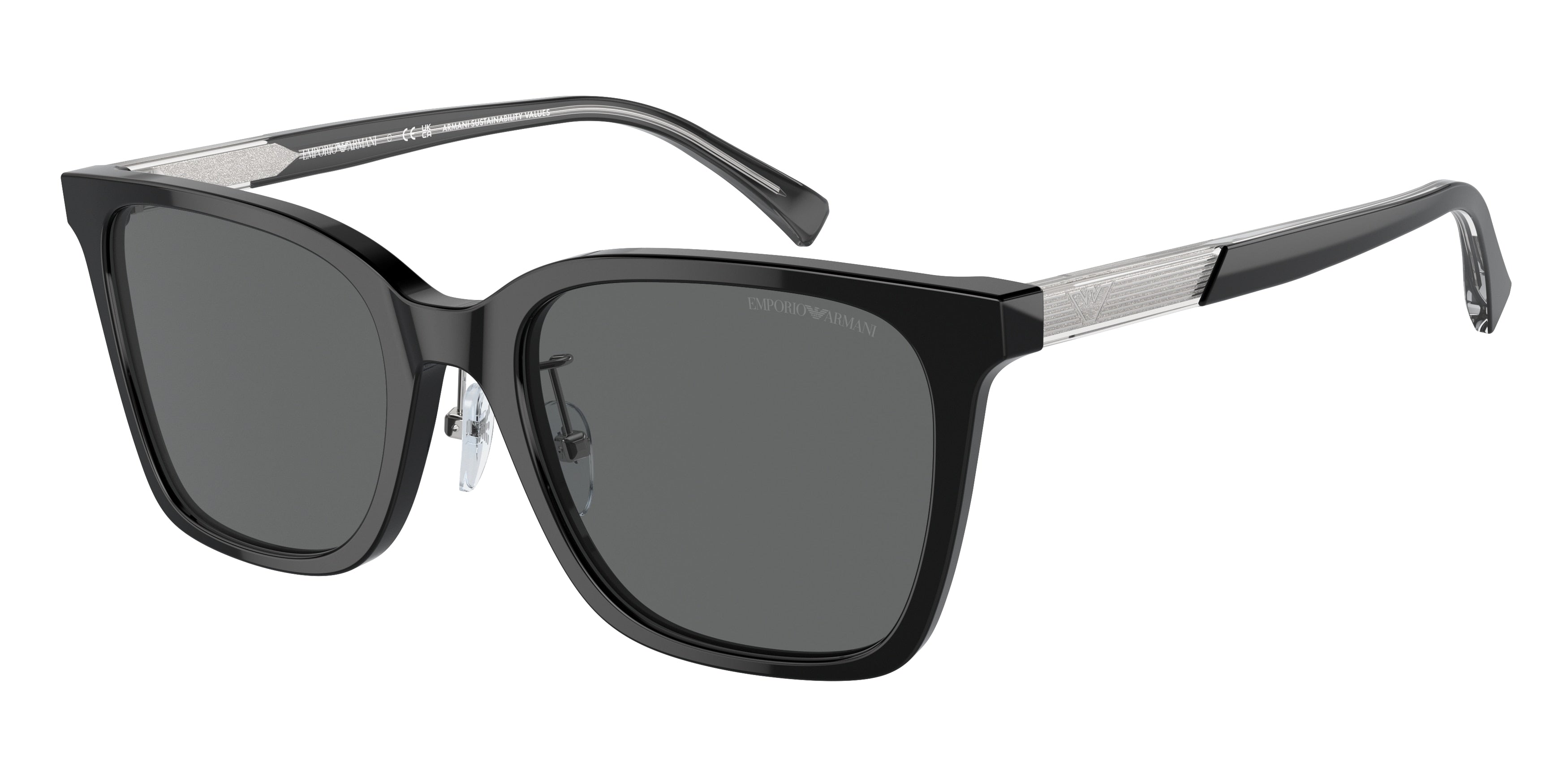 Emporio Armani EA4226D Square Sunglasses  501787-Shiny Black 55-145-20 - Color Map Black