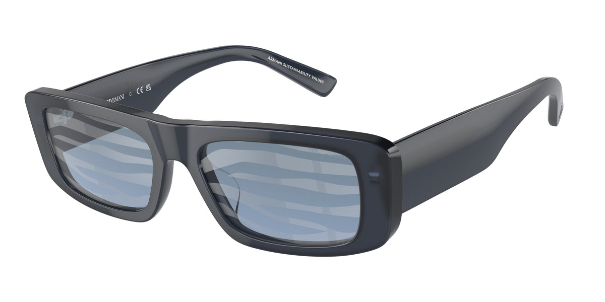 Emporio Armani EA4229U Rectangle Sunglasses 6120AM-Opaline Blue 55-145-18 - Color Map Blue