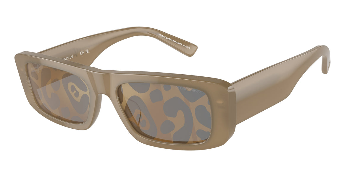 Emporio Armani EA4229U Rectangle Sunglasses 6121TO-Opaline Dark Mud 55-145-18 - Color Map Brown