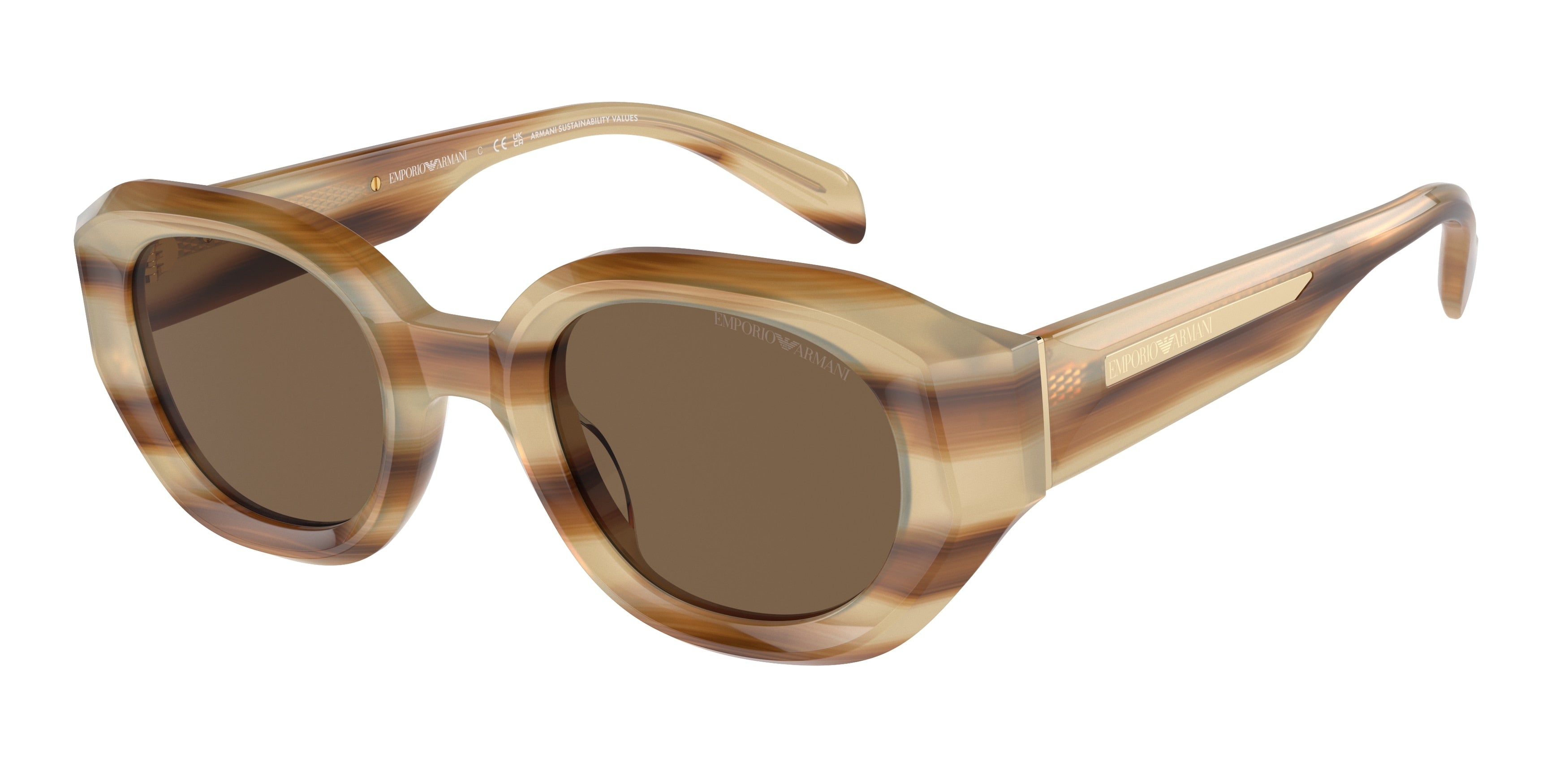 Emporio Armani EA4230U Irregular Sunglasses 615073- 48-145-25 - Color Map Beige