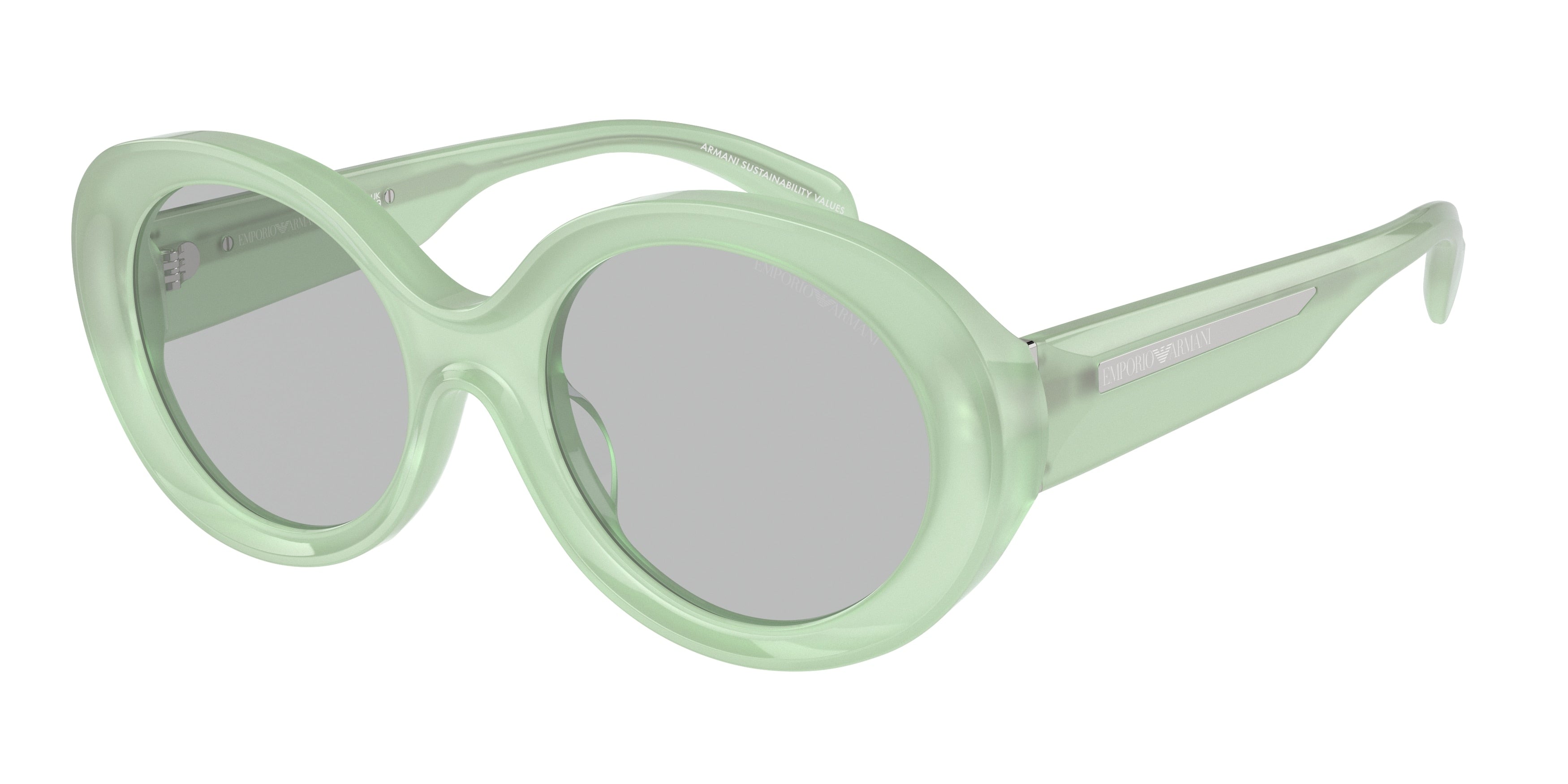 Emporio Armani EA4231U Oval Sunglasses 615487-Opal Green Mint 53-140-20 - Color Map Green