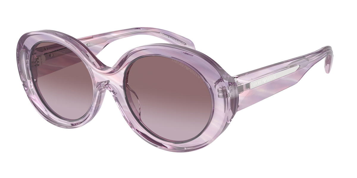 Emporio Armani EA4231U Oval Sunglasses 61558H-Striped Pink 53-140-20 - Color Map Pink