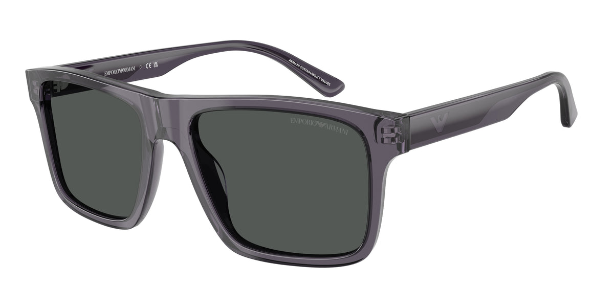 Emporio Armani EA4232F Square Sunglasses 610687-Transparent Dark Grey 57-145-18 - Color Map Grey