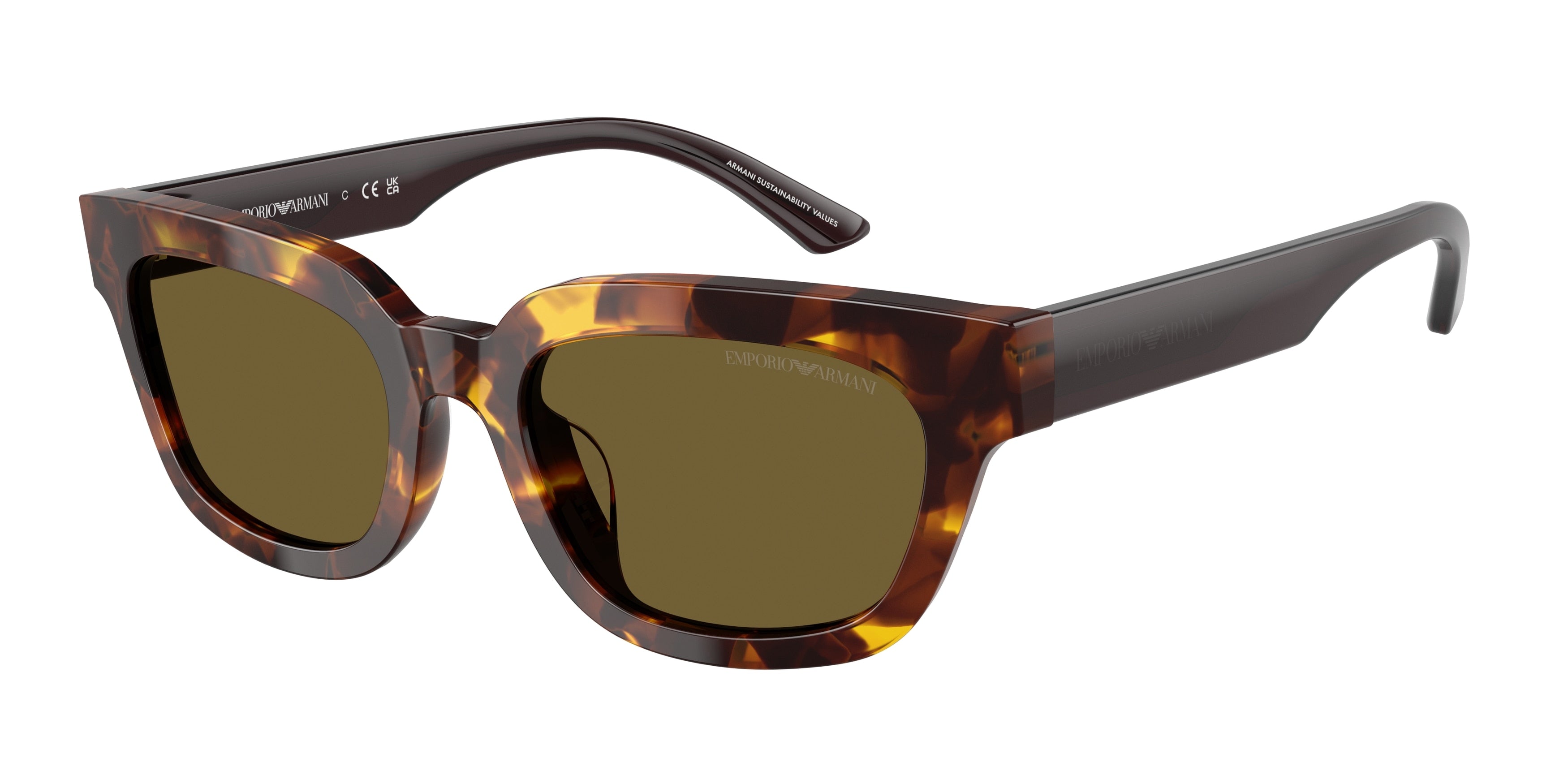 Emporio Armani EA4233U Irregular Sunglasses 618173-Havana Yellow 53-140-20 - Color Map Tortoise