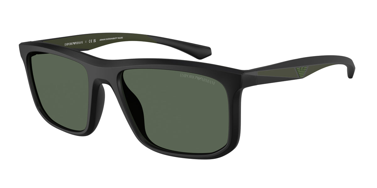 Emporio Armani EA4234U Square Sunglasses 500171-Matte Black 57-145-18 - Color Map Black