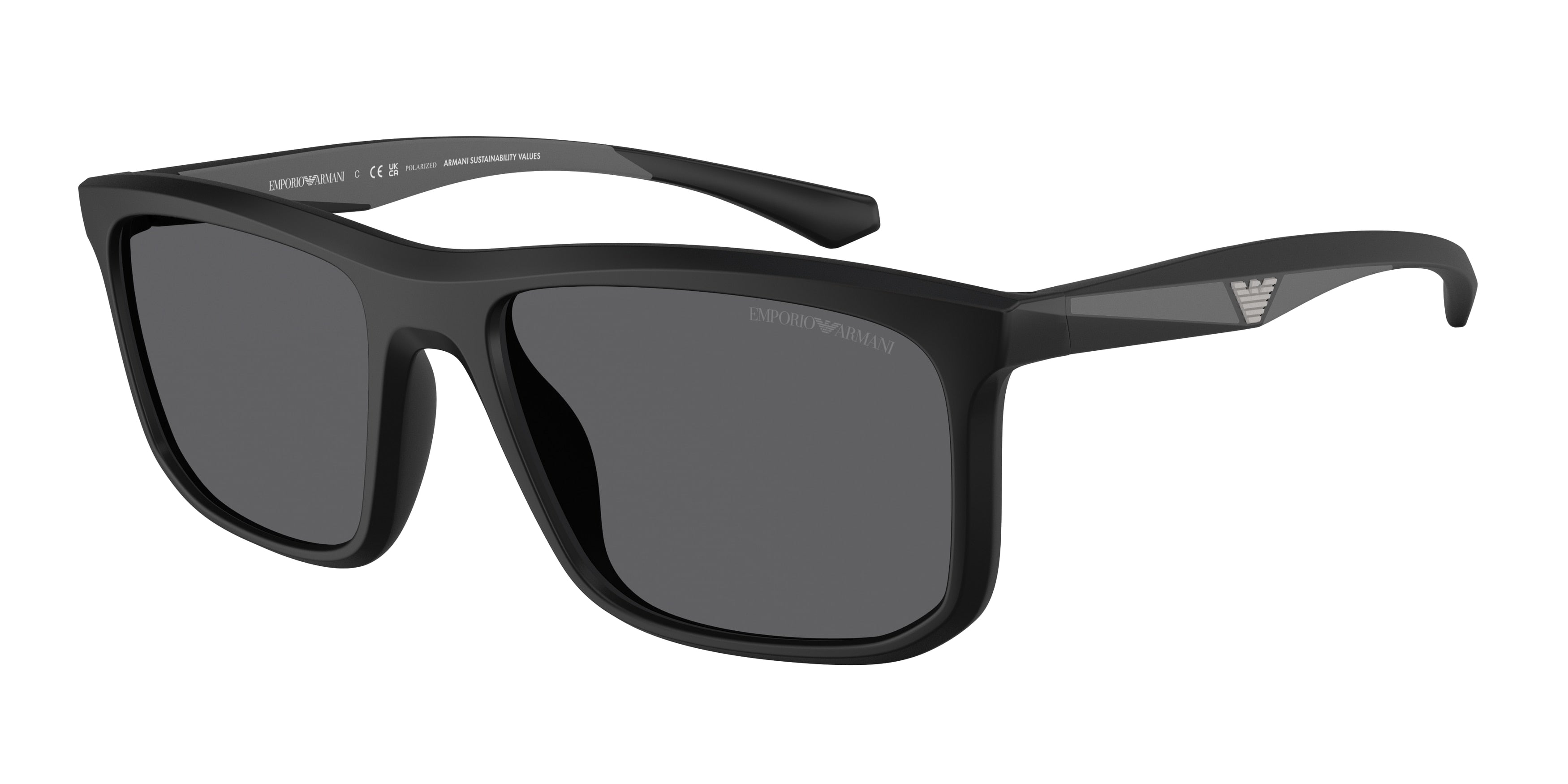 Emporio Armani EA4234U Square Sunglasses 5001T3-Matte Black 57-145-18 - Color Map Black