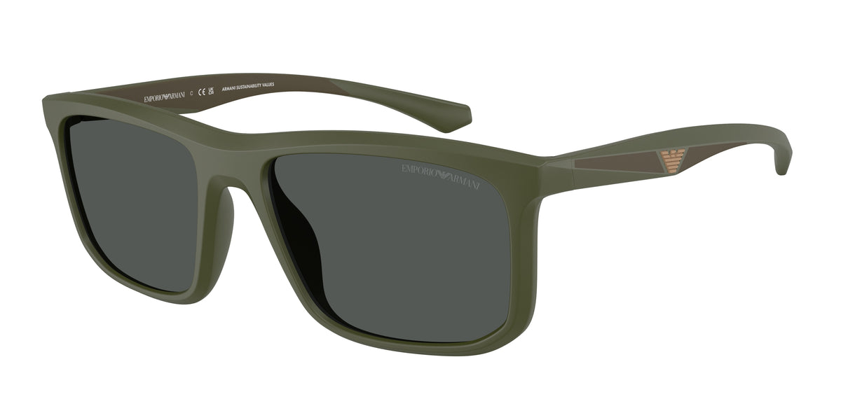 Emporio Armani EA4234U Square Sunglasses 618487-Matte Green 57-145-18 - Color Map Green