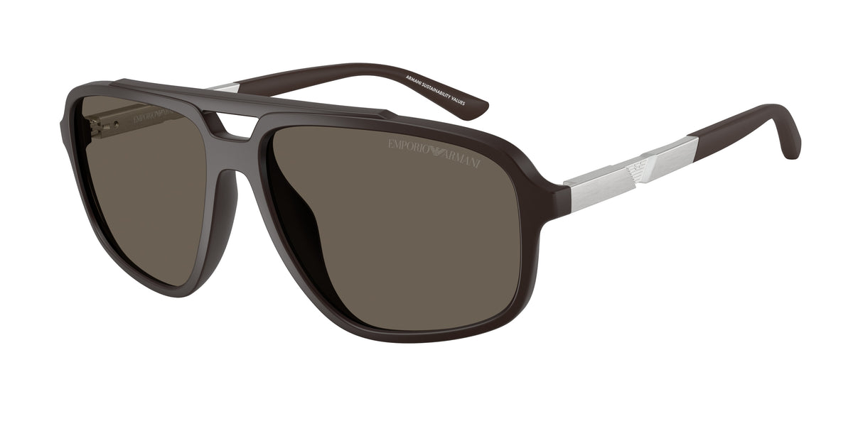 Emporio Armani EA4236U Pilot Sunglasses 6186/3-Dark Brown 59-145-15 - Color Map Brown