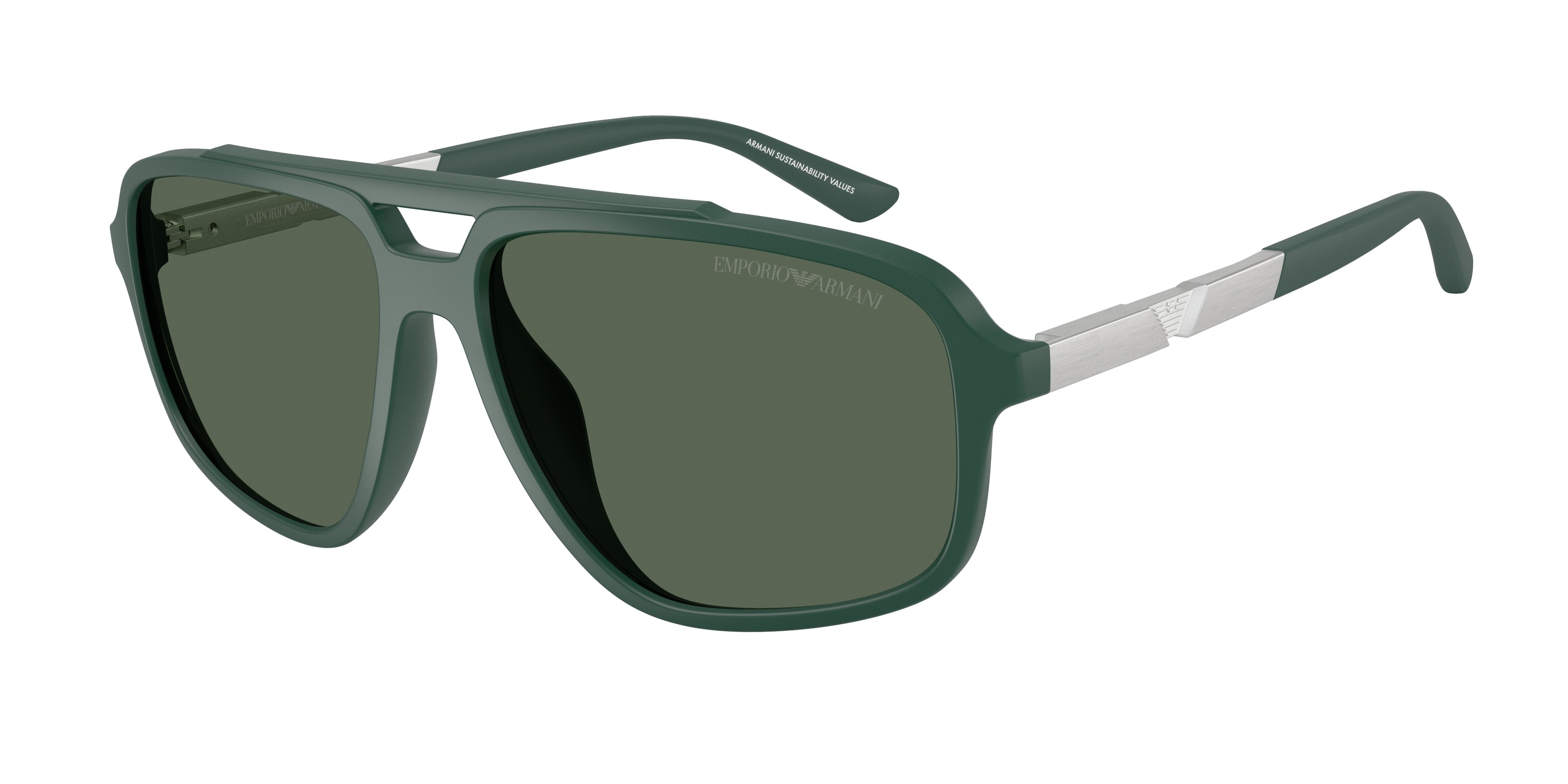 Emporio Armani EA4236U Pilot Sunglasses 619071-Dark Green 59-145-15 - Color Map Green