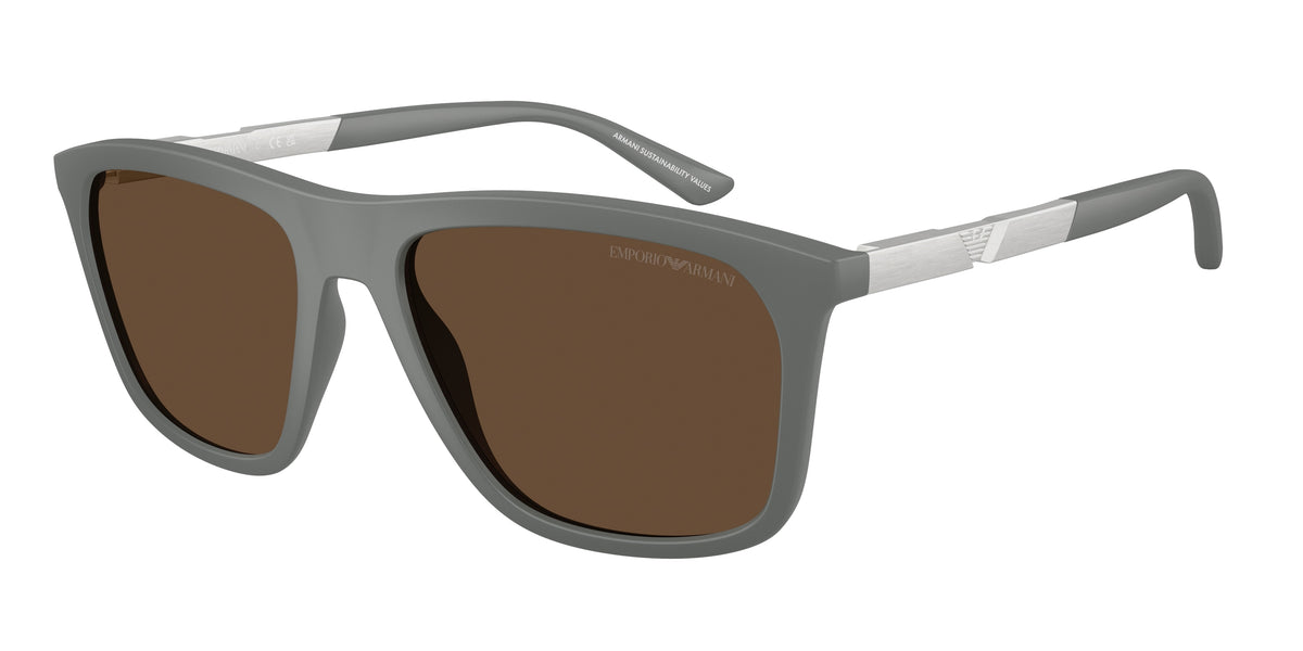 Emporio Armani EA4237 Square Sunglasses 620573-Matte Grey 57-145-18 - Color Map Grey