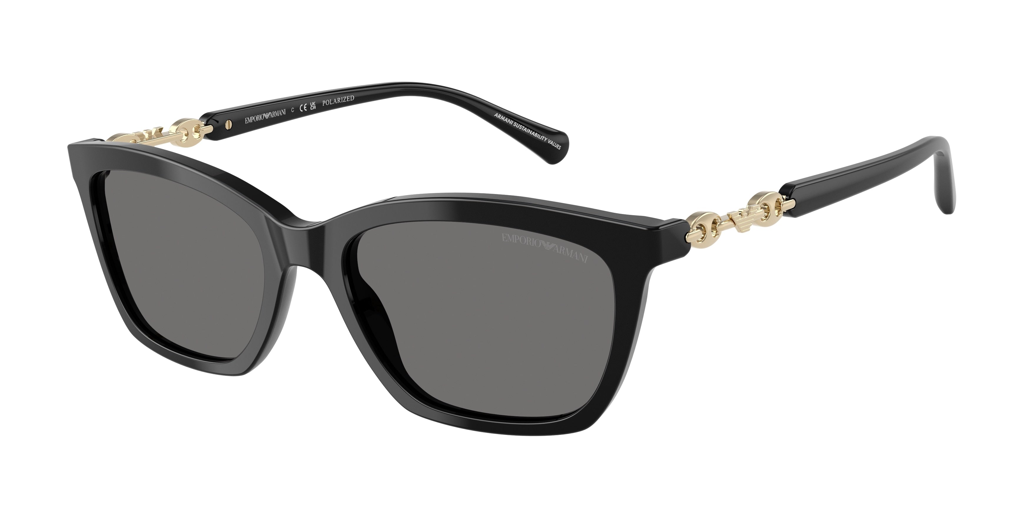 Emporio Armani EA4238 Cat Eye Sunglasses 501781-Shiny Black 54-140-18 - Color Map Black