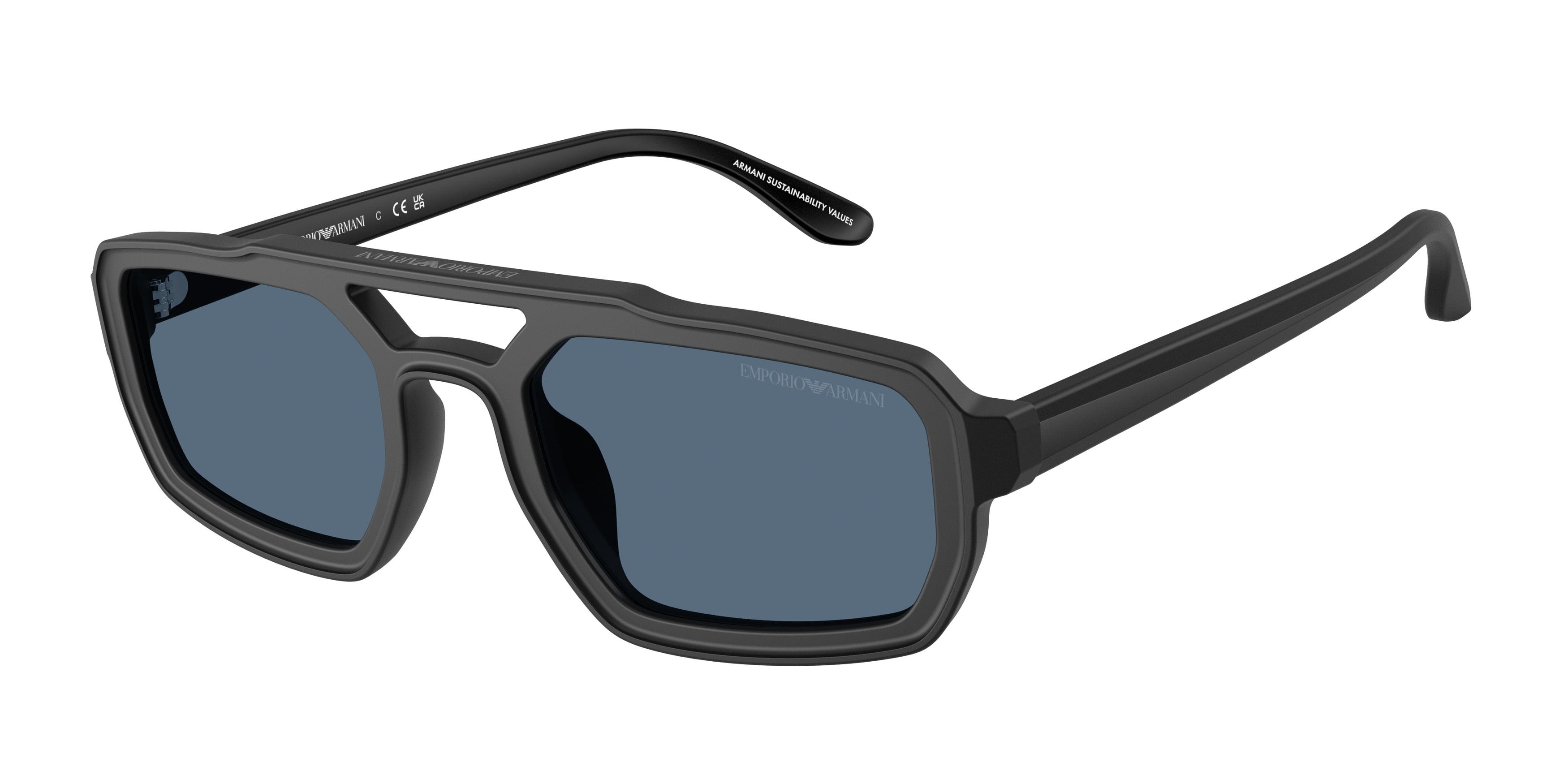 Emporio Armani EA4240U Irregular Sunglasses 501787-Matte Black 53-145-22 - Color Map Black