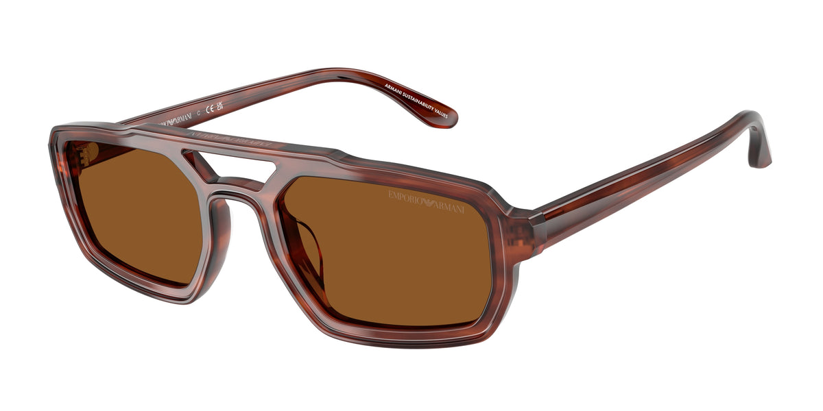 Emporio Armani EA4240U Irregular Sunglasses 620373-Shiny Havana Brown 53-145-22 - Color Map Brown