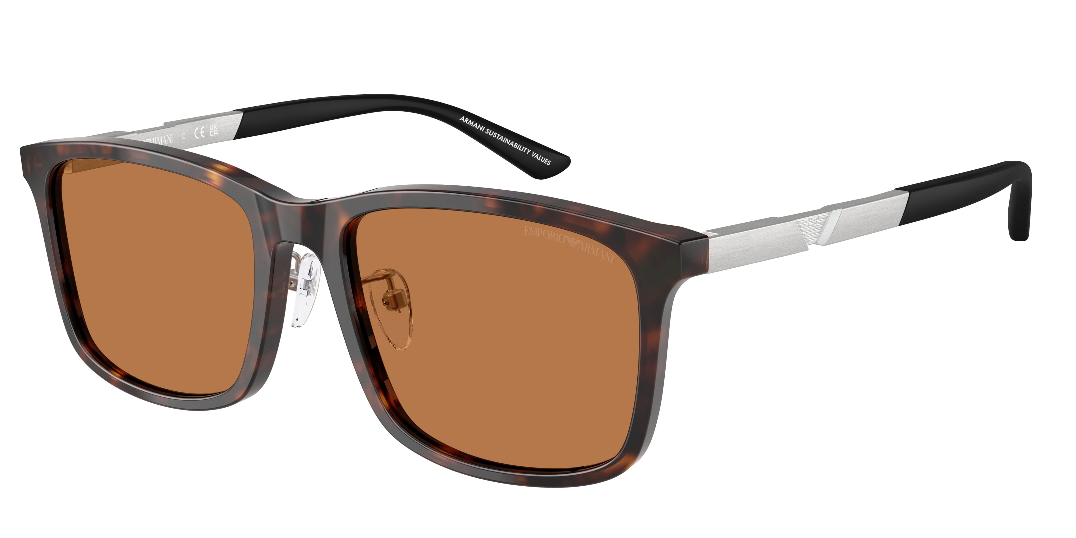 Emporio Armani EA4241D Square Sunglasses 502673-Shiny Havana 57-145-19 - Color Map Tortoise