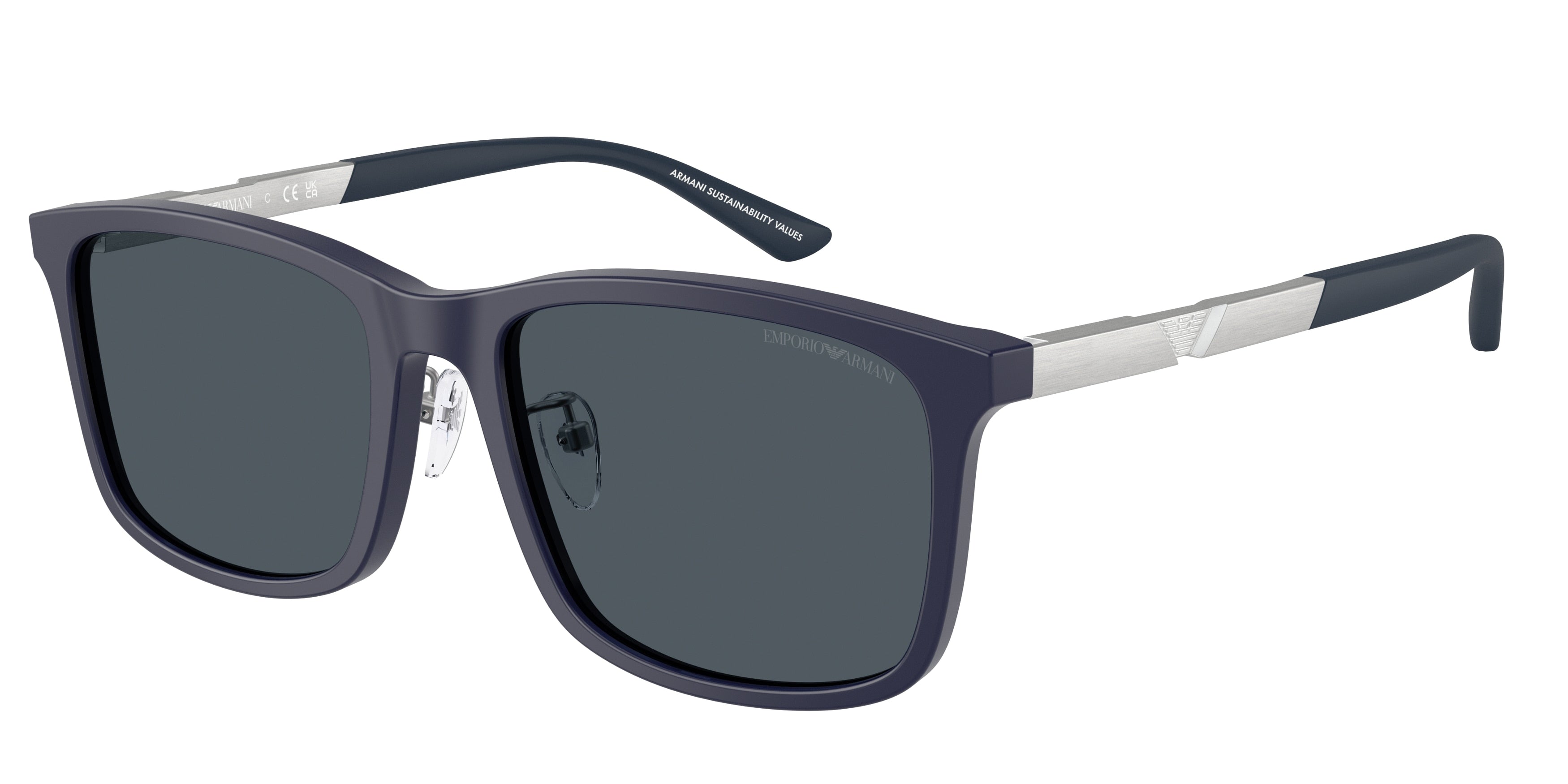 Emporio Armani EA4241D Square Sunglasses 618987-Matte Dark Blue 57-145-19 - Color Map Blue