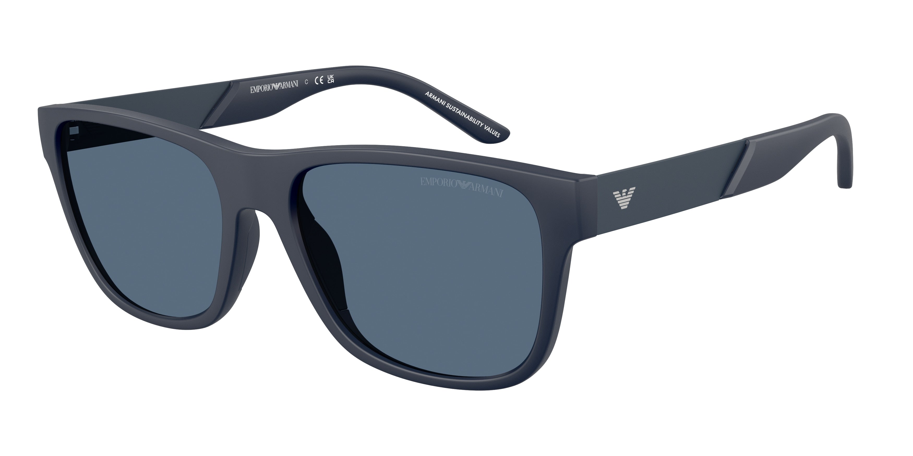 Emporio Armani EA4243F Square Sunglasses 624480-Matte Blue 57-145-19 - Color Map Blue