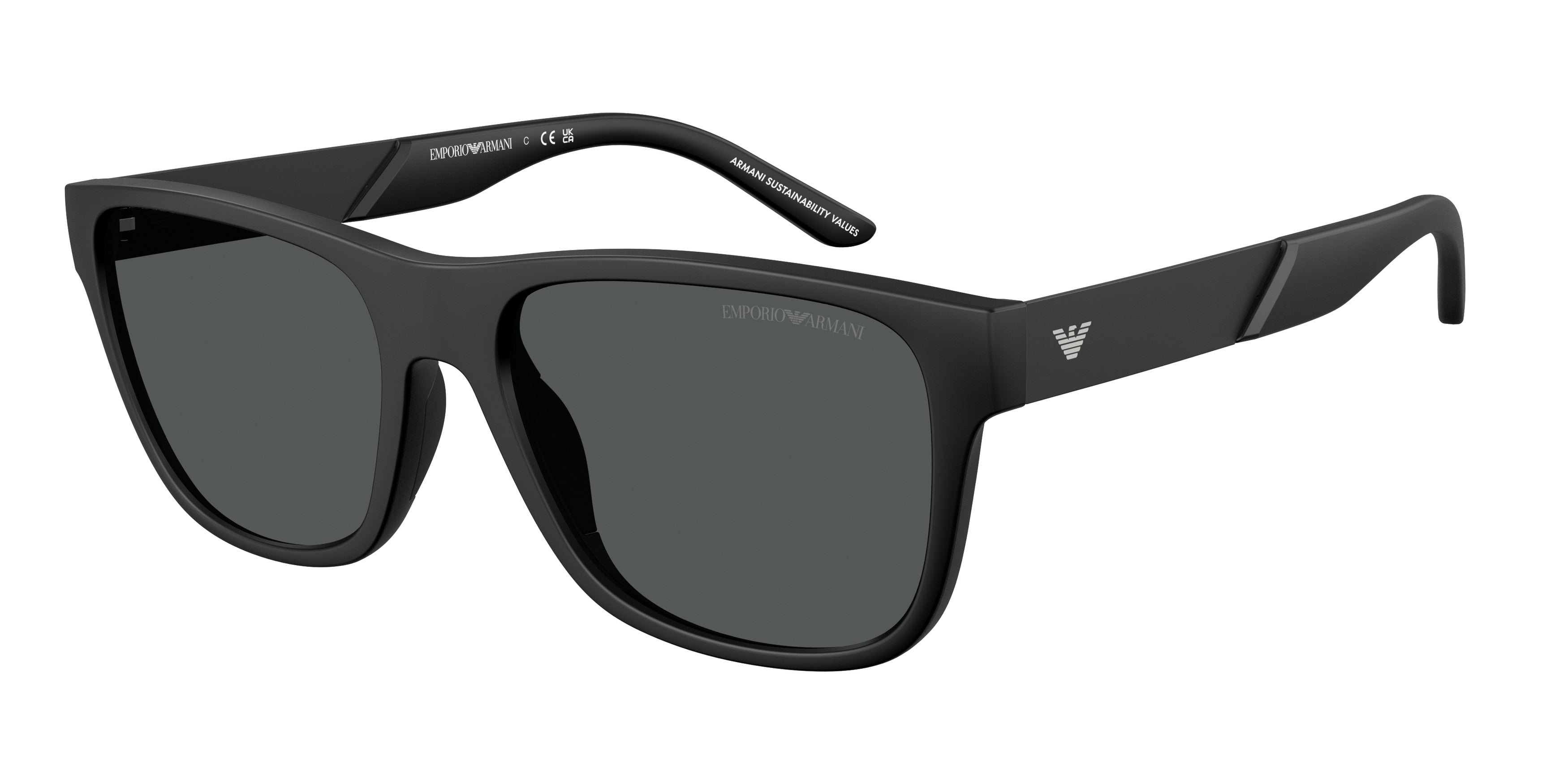 Emporio Armani EA4243 Square Sunglasses 5001T3-Matte Black 56-145-18 - Color Map Black