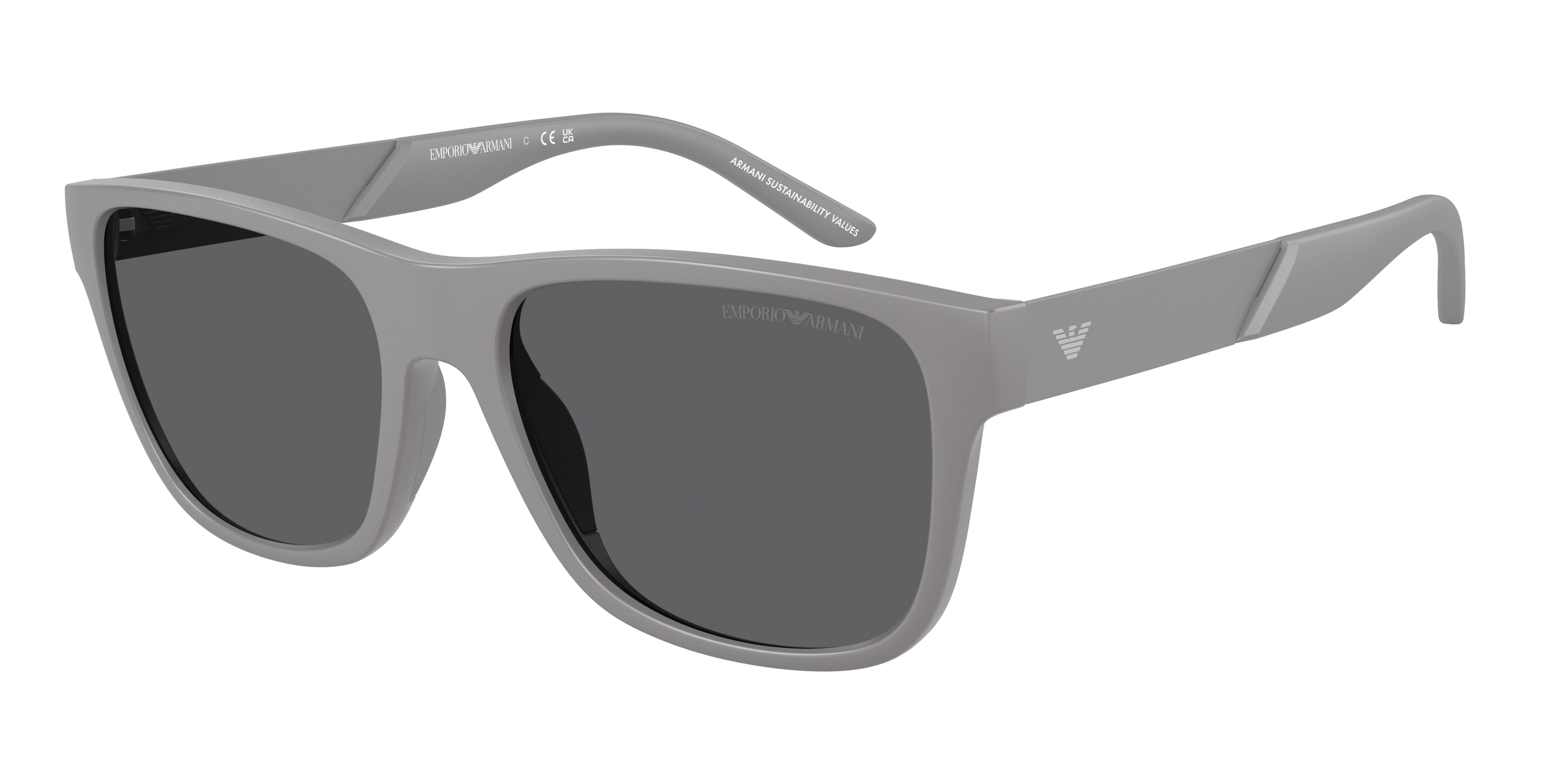 Emporio Armani EA4243 Square Sunglasses 6245/1-Matte Grey 56-145-18 - Color Map Grey