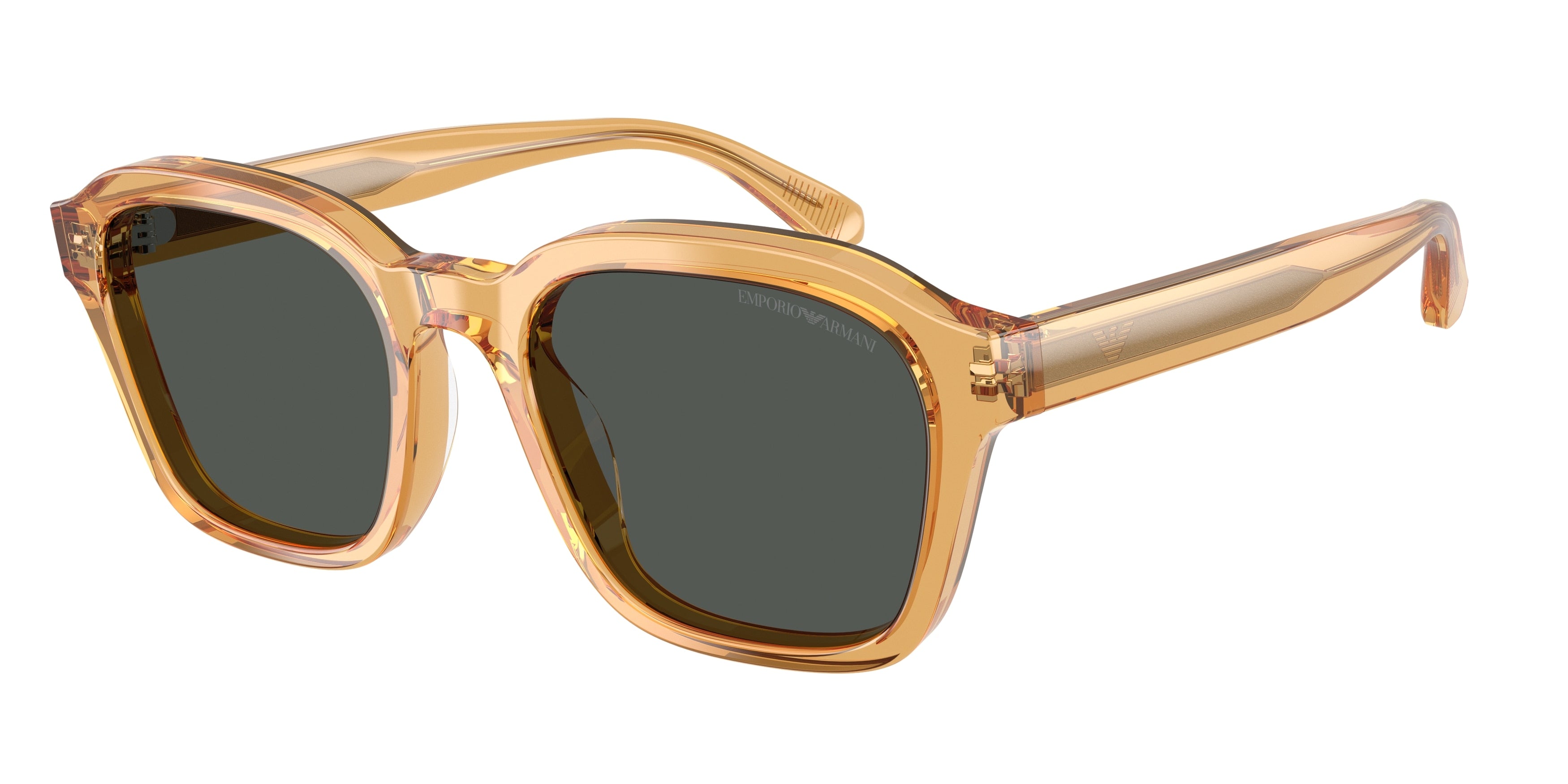 Emporio Armani EA4245U Irregular Sunglasses 624687-Shiny Transparent Yellow 54-145-21 - Color Map Yellow