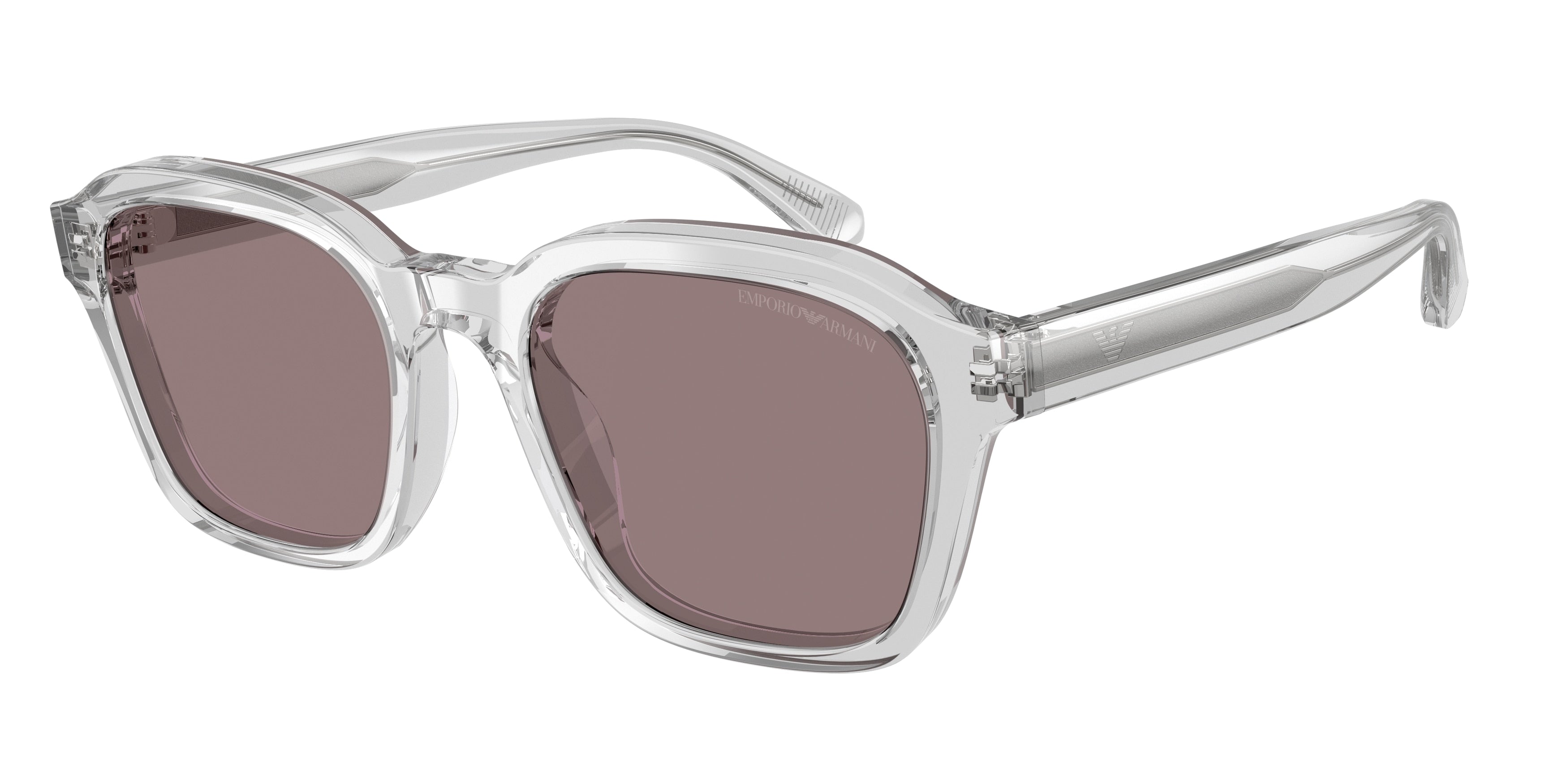Emporio Armani EA4245U Irregular Sunglasses  62507N-Shiny Transparent Crystal 54-145-21 - Color Map Transparent
