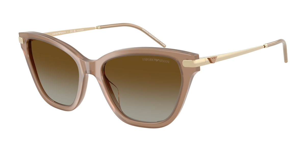 Emporio Armani EA4251 Cat Eye Sunglasses 6263T5-Shiny Opal Tundra 54-140-17 - Color Map Brown