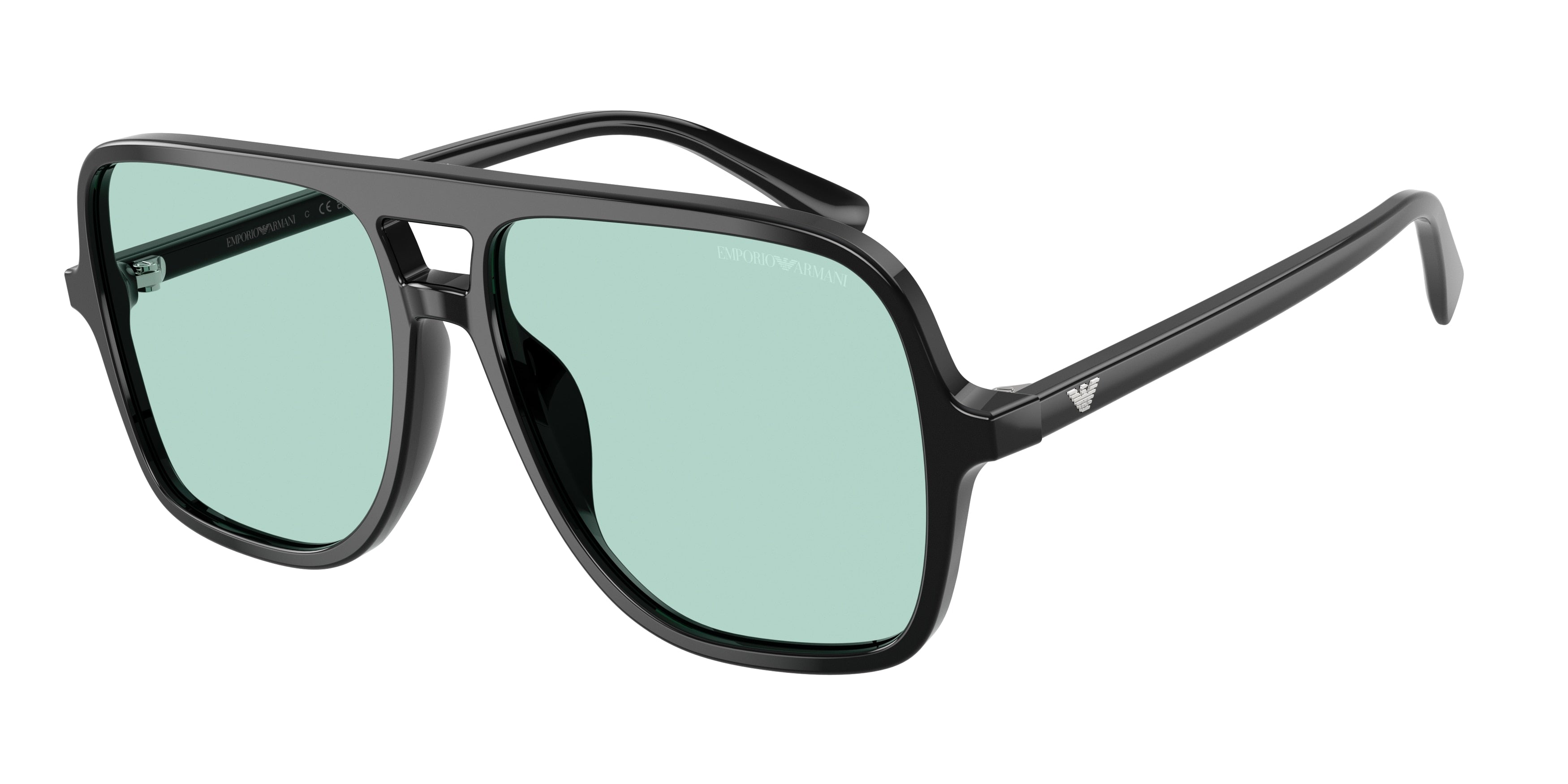 Emporio Armani EA4252U Pilot Sunglasses 501765-Shiny Black 57-145-15 - Color Map Black
