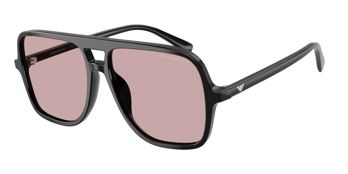 Emporio Armani EA4252U Pilot Sunglasses 501773-Shiny Black 57-145-15 - Color Map Black