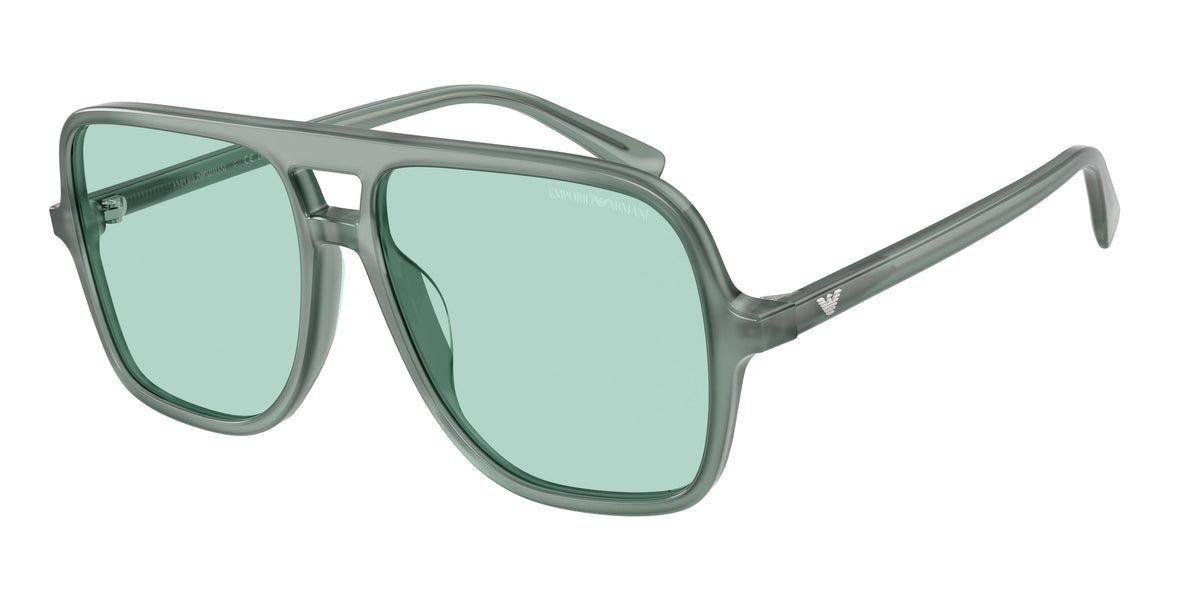 Emporio Armani EA4252U Pilot Sunglasses 627065-Shiny Opaline Light Blue 57-145-15 - Color Map Blue