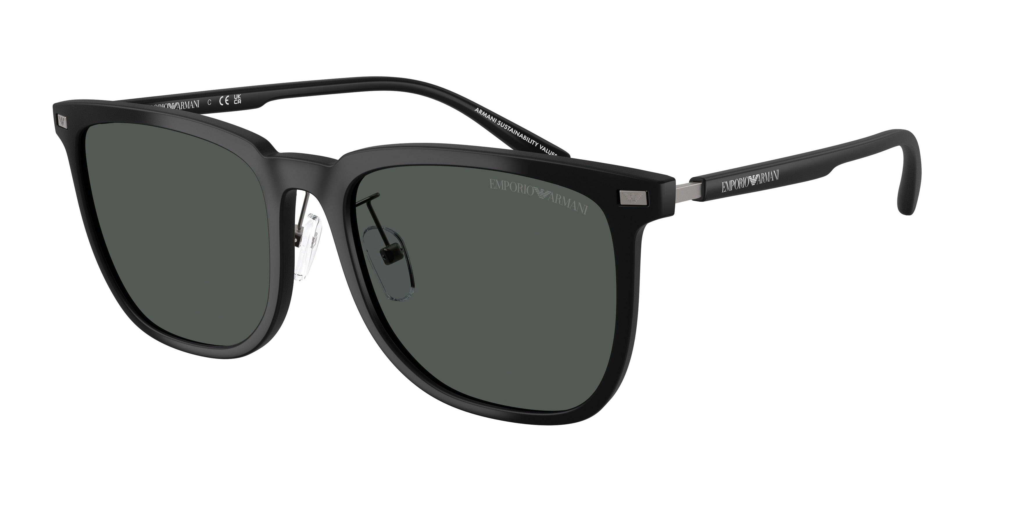 Emporio Armani EA4255D Irregular Sunglasses 500187-Matte Black 56-145-18 - Color Map Black