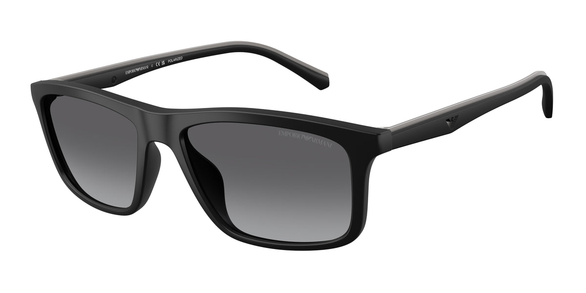 Emporio Armani EA4257U Pillow Sunglasses for Men — Free Shipping - 57-145-17 / 500181-Matte Black - Polarized