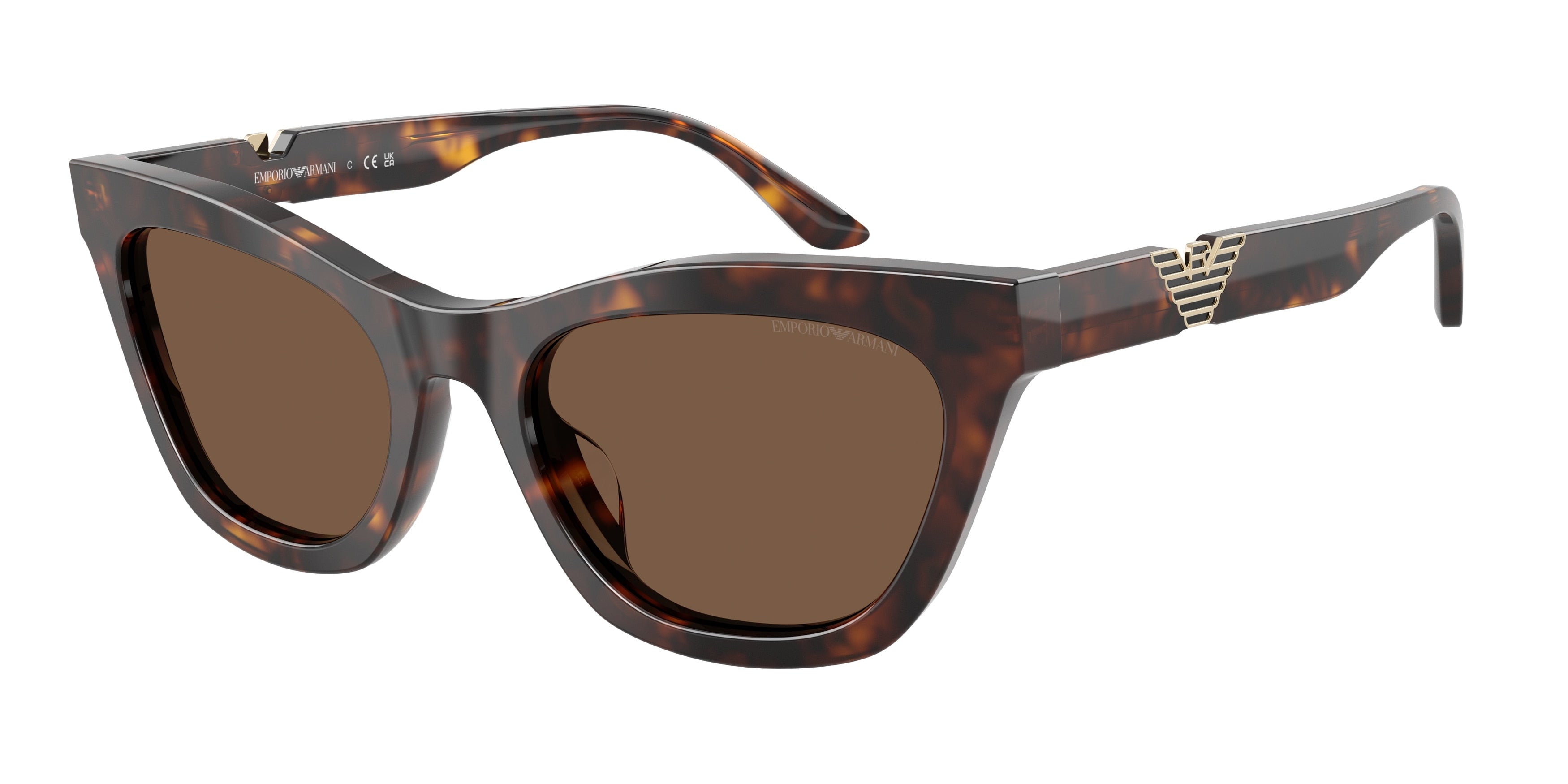 Emporio Armani EA4259U Cat Eye Sunglasses for Women — Free Shipping - 55-140-20 / 502673-Shiny Havana