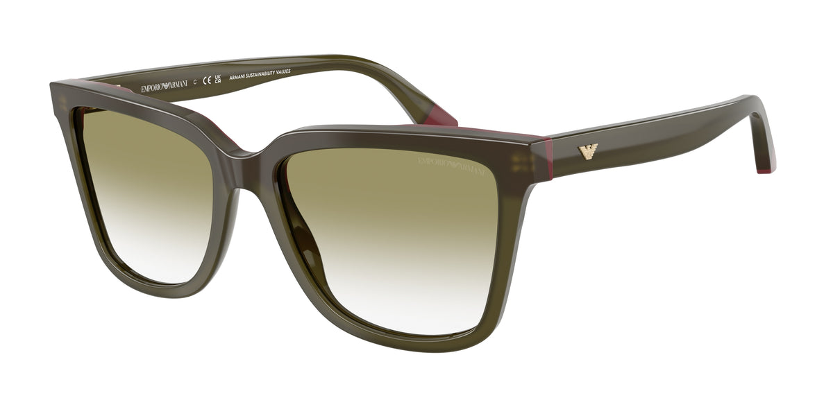 Emporio Armani EA4261 Irregular Sunglasses for Women — Free Shipping - 55-140-17 / 6316W0-Opal Green/Bordeaux