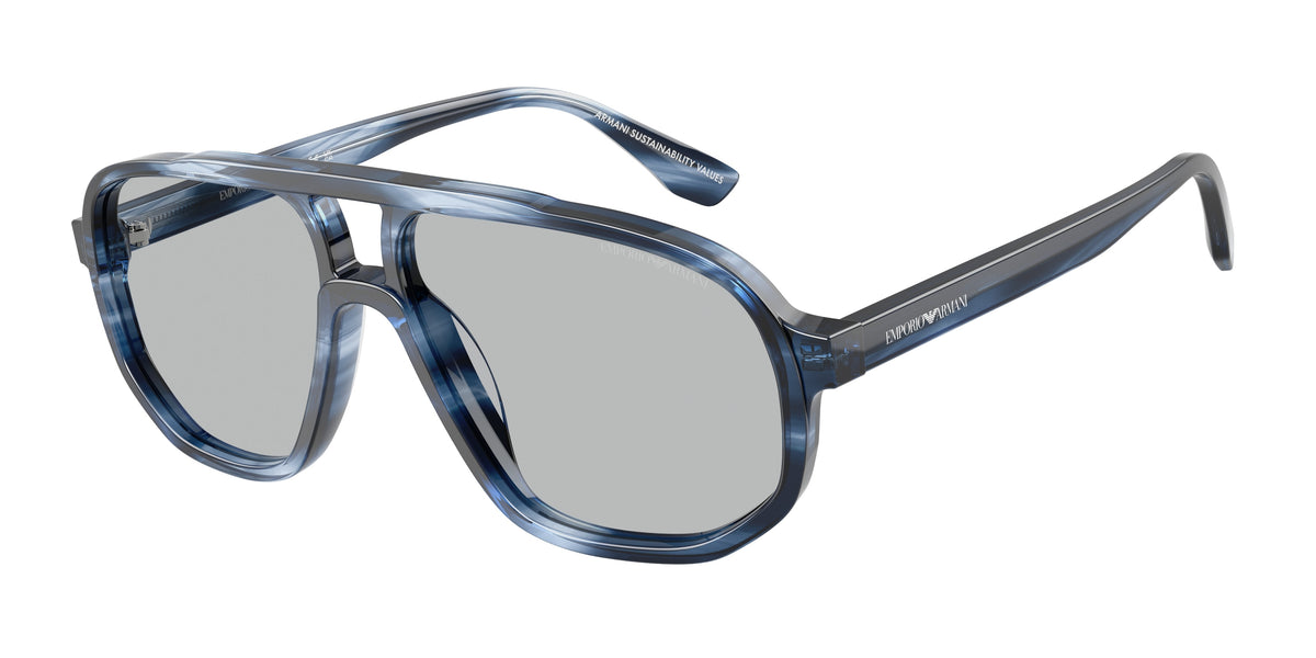 Emporio Armani EA4263U Pilot Sunglasses for Men — Free Shipping - 57-145-14 / 632787-Striped Dark Blue