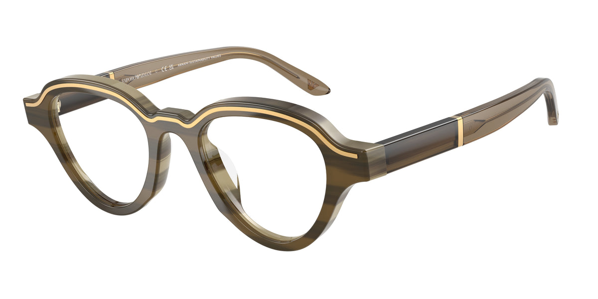Emporio Armani EA4264U Irregular Sunglasses for Men — Free Shipping - 47-145-20 / 63381W-Brown On Striped Beige