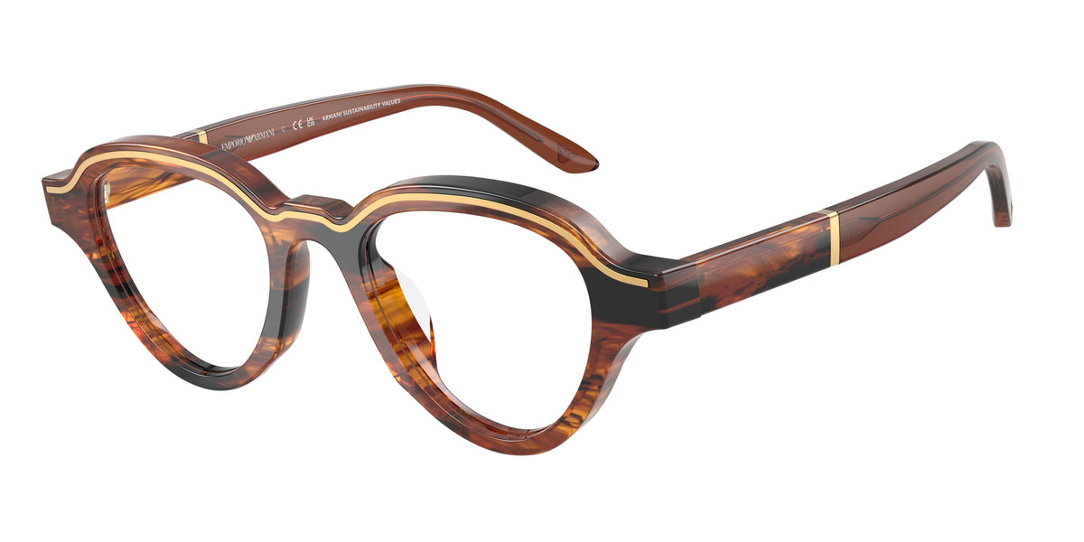 Emporio Armani EA4264U Irregular Sunglasses for Men — Free Shipping - 47-145-20 / 63391W-Striped Dark Brown