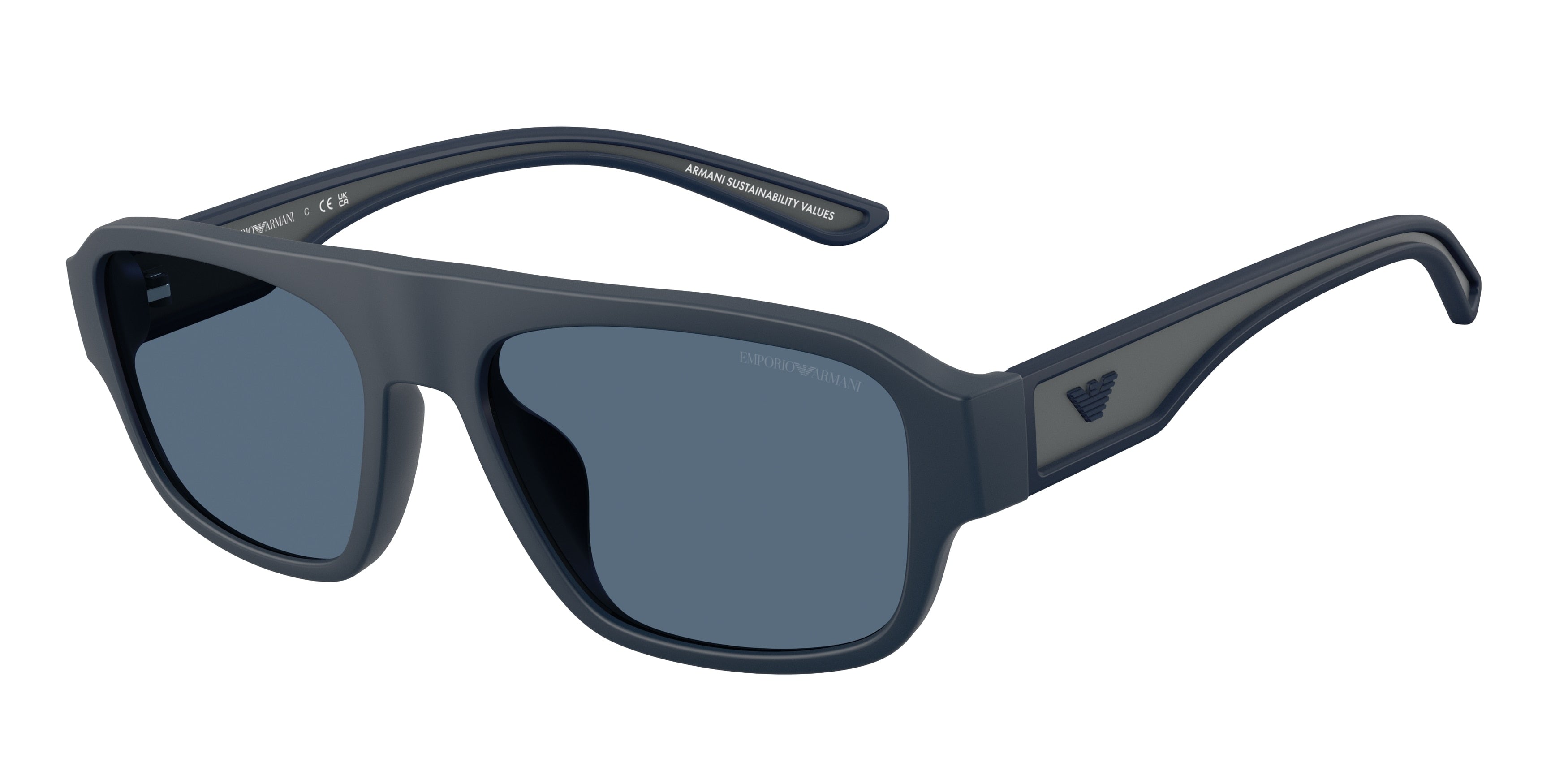 Emporio Armani EA4266U Irregular Sunglasses 618580-Rubberized Matte Blue 55-145-17 - Color Map Blue