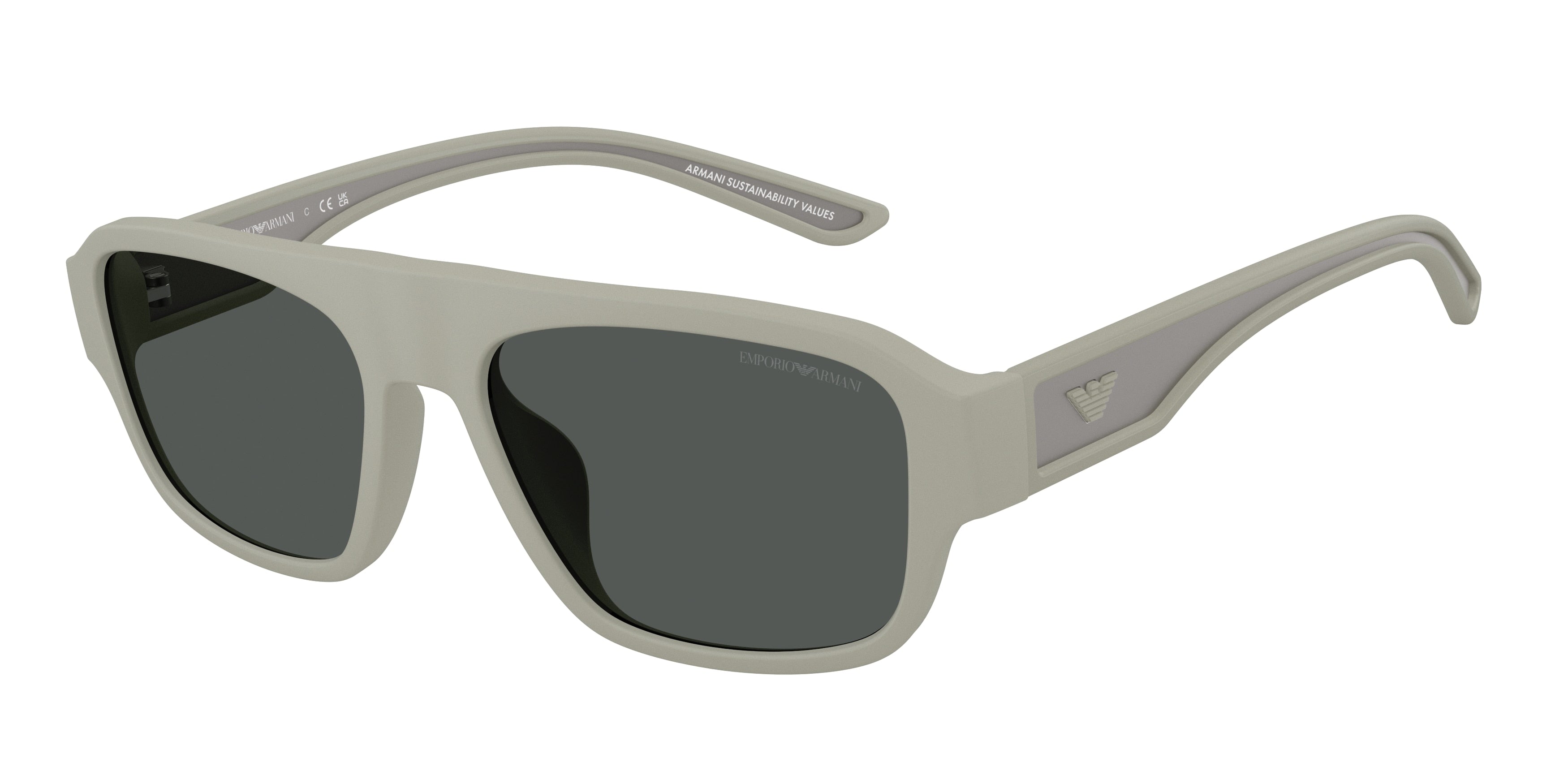 Emporio Armani EA4266U Irregular Sunglasses 636087-Rubber Grey 55-145-17 - Color Map Grey