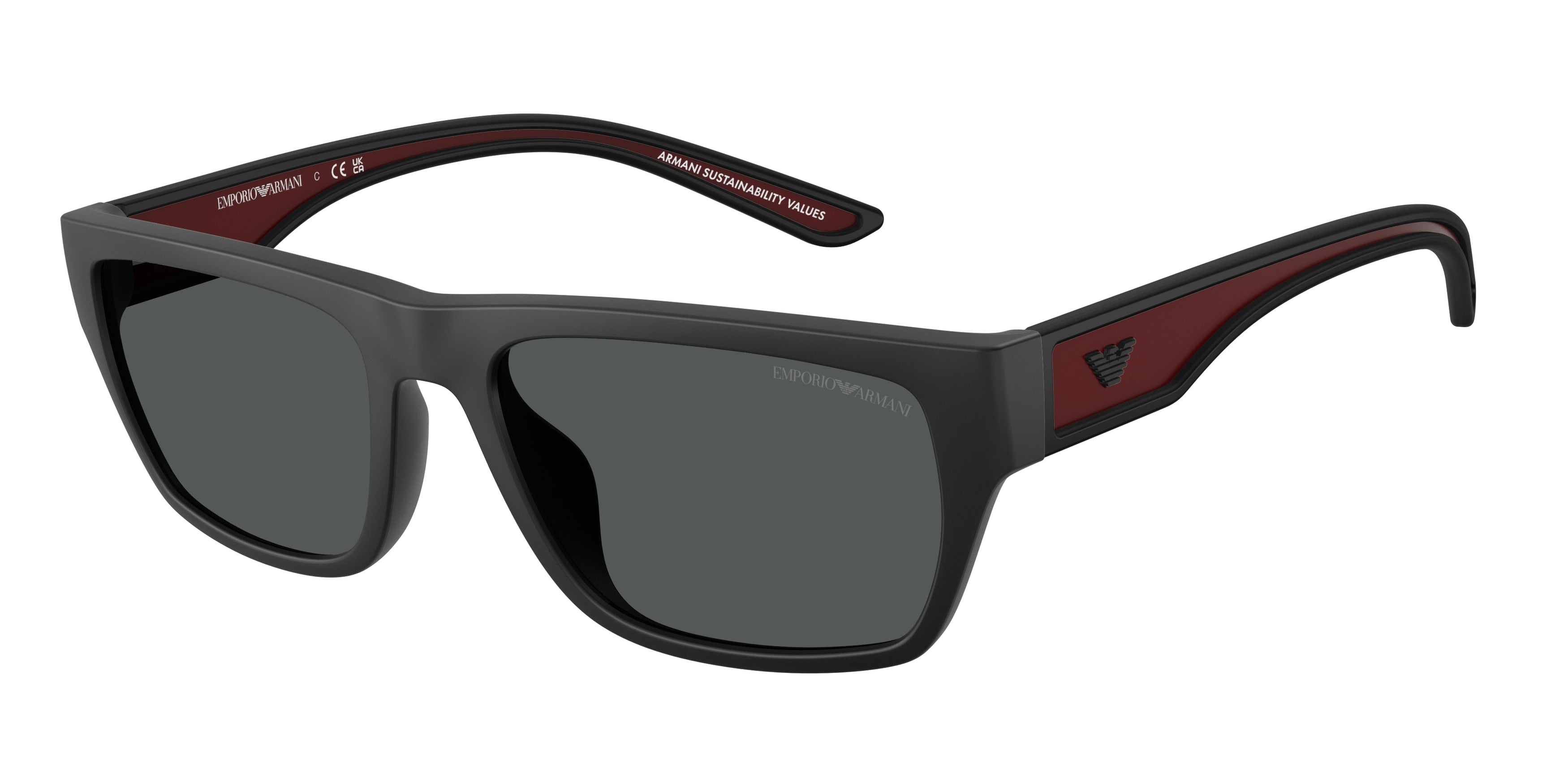 Emporio Armani EA4267U Pillow Sunglasses 500987-Rubberized Matte Black 57-145-18 - Color Map Black
